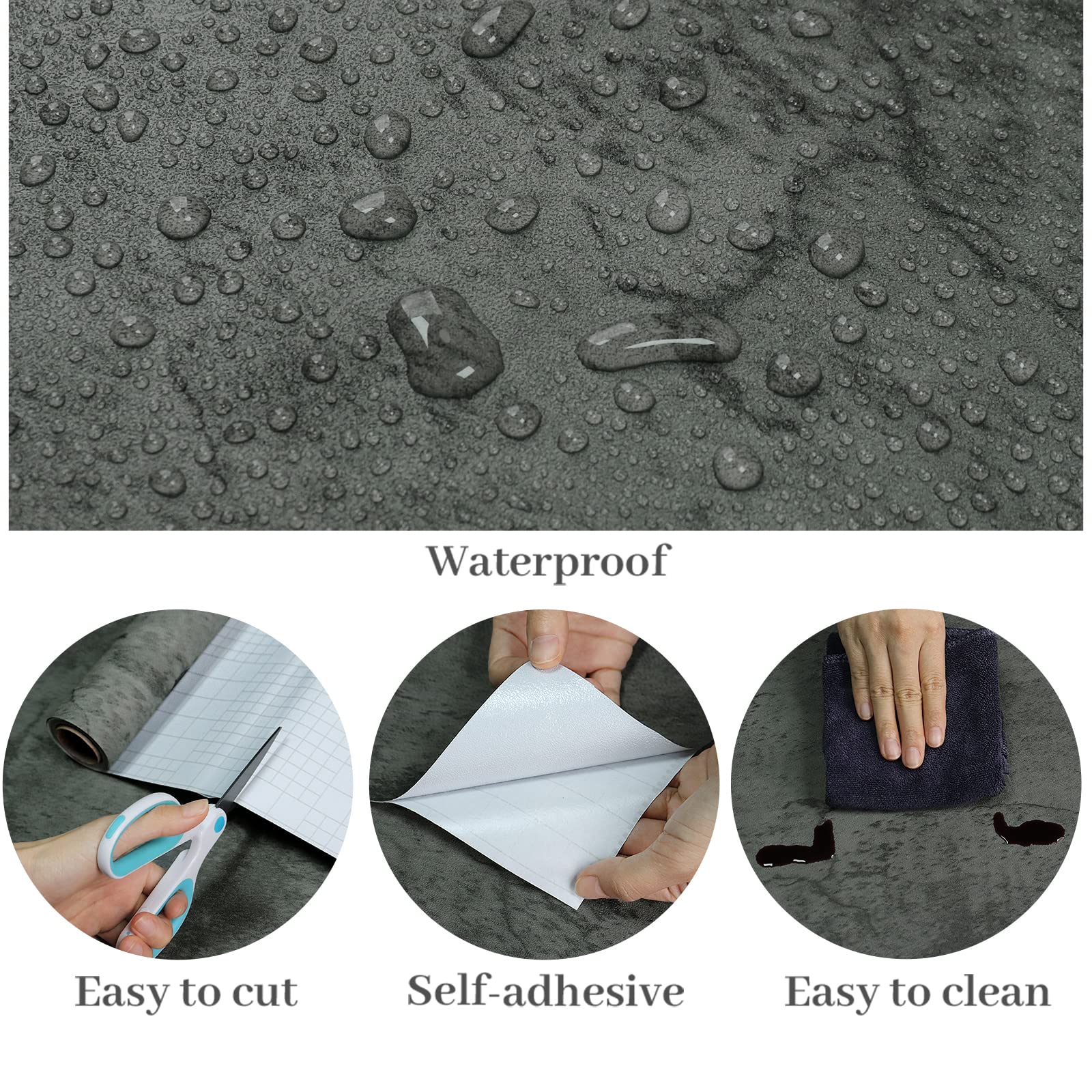 VaryPaper Large Industrial Style Concrete Wallpaper - 32''x118'' Thick Peel and Stick Contact Paper, Waterproof Self-Adhesive Grey Cement Wallpaper Roll for Countertops, Bathroom, Bedroom & Kitchen - Perfect for Modern Home Decor, Office Accent Walls & DIY Furniture Makeovers