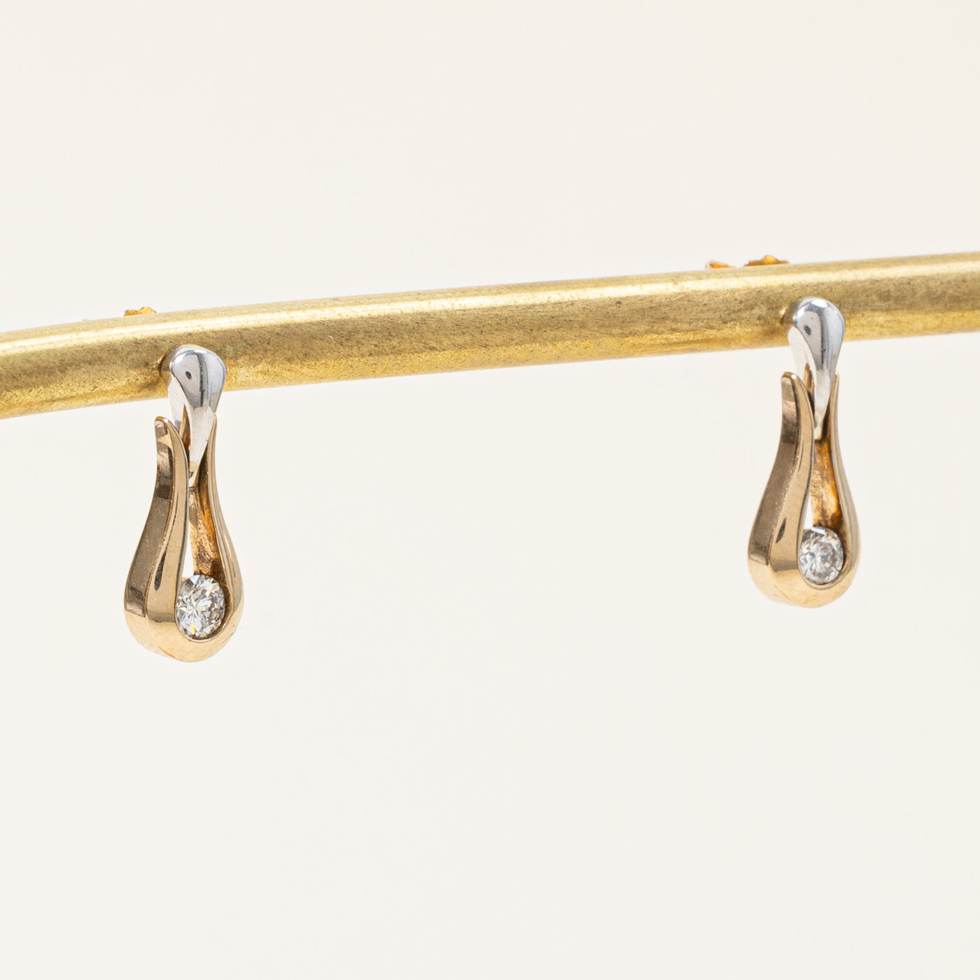 Elegant Two-Tone Gold Diamond Stud Earrings | 0.23 Carat Total Weight (CTW) | Perfect for Weddings, Anniversaries & Special Occasions