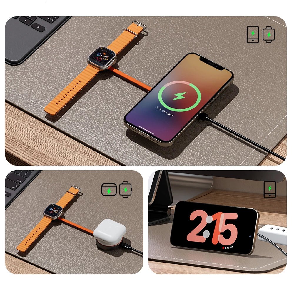FlexRing Pro 2-in-1 MagSafe Charger for iPhone 15/14/13 - Wireless Charging Stand & Car Mount with Strong Magnetic Hold - Perfect for Home, Office & Travel Use