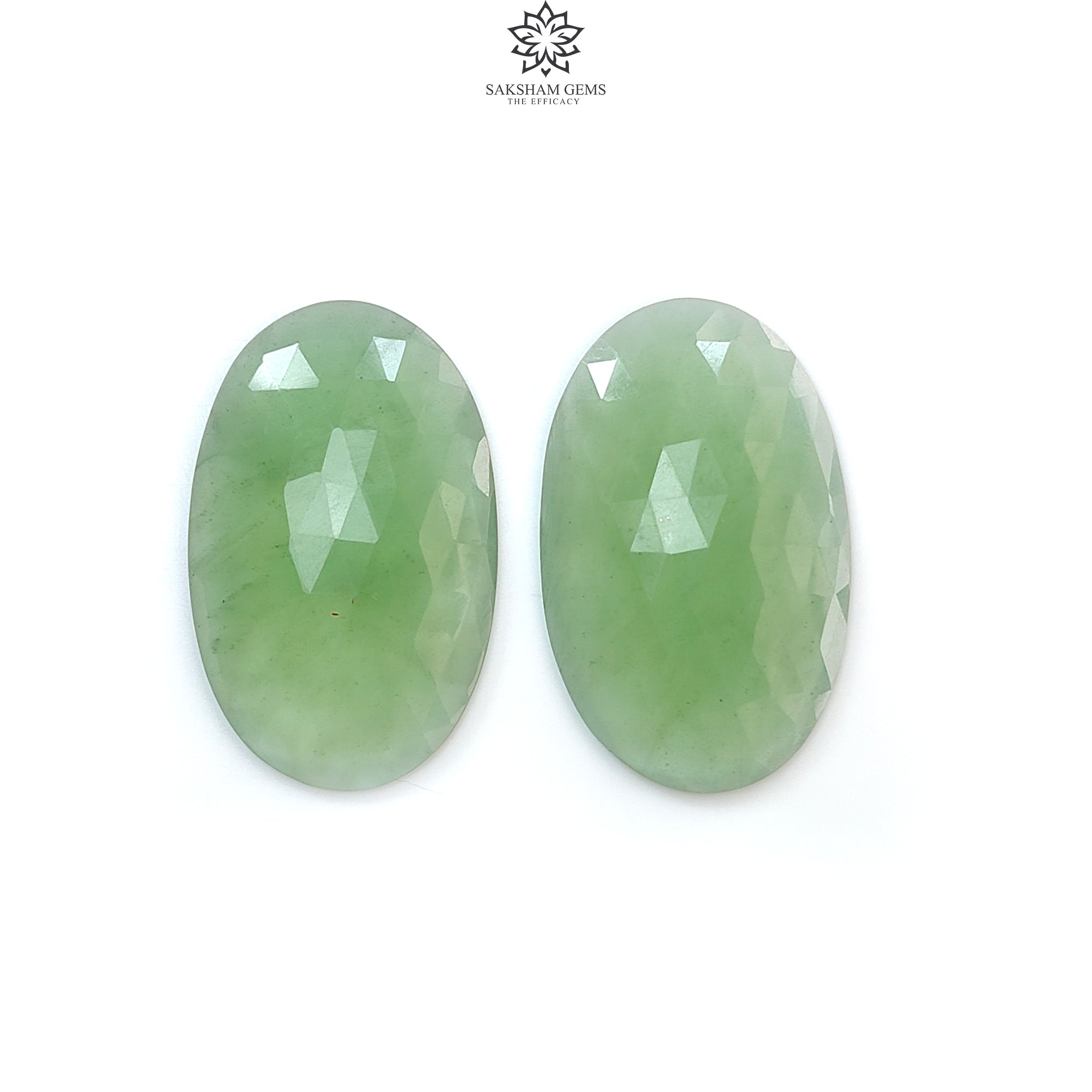Natural Antigorite Serpentine Gemstone Rose Cut Slices - Untreated Pear Shaped Faceted Pair for Jewelry Making, Earrings & Necklace Designs