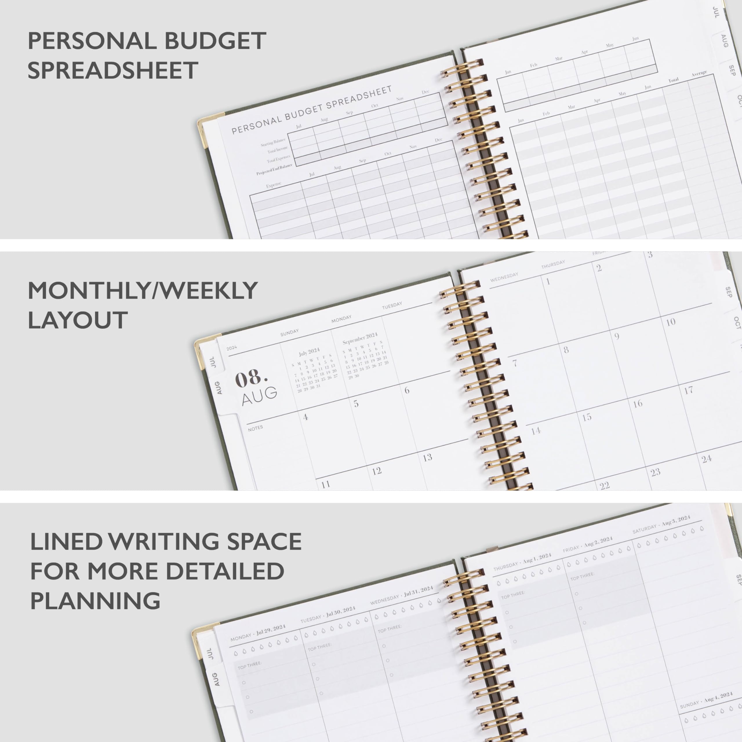 Blue Sky 2024-2025 Academic Planner - Weekly & Monthly Schedule Organizer, 5