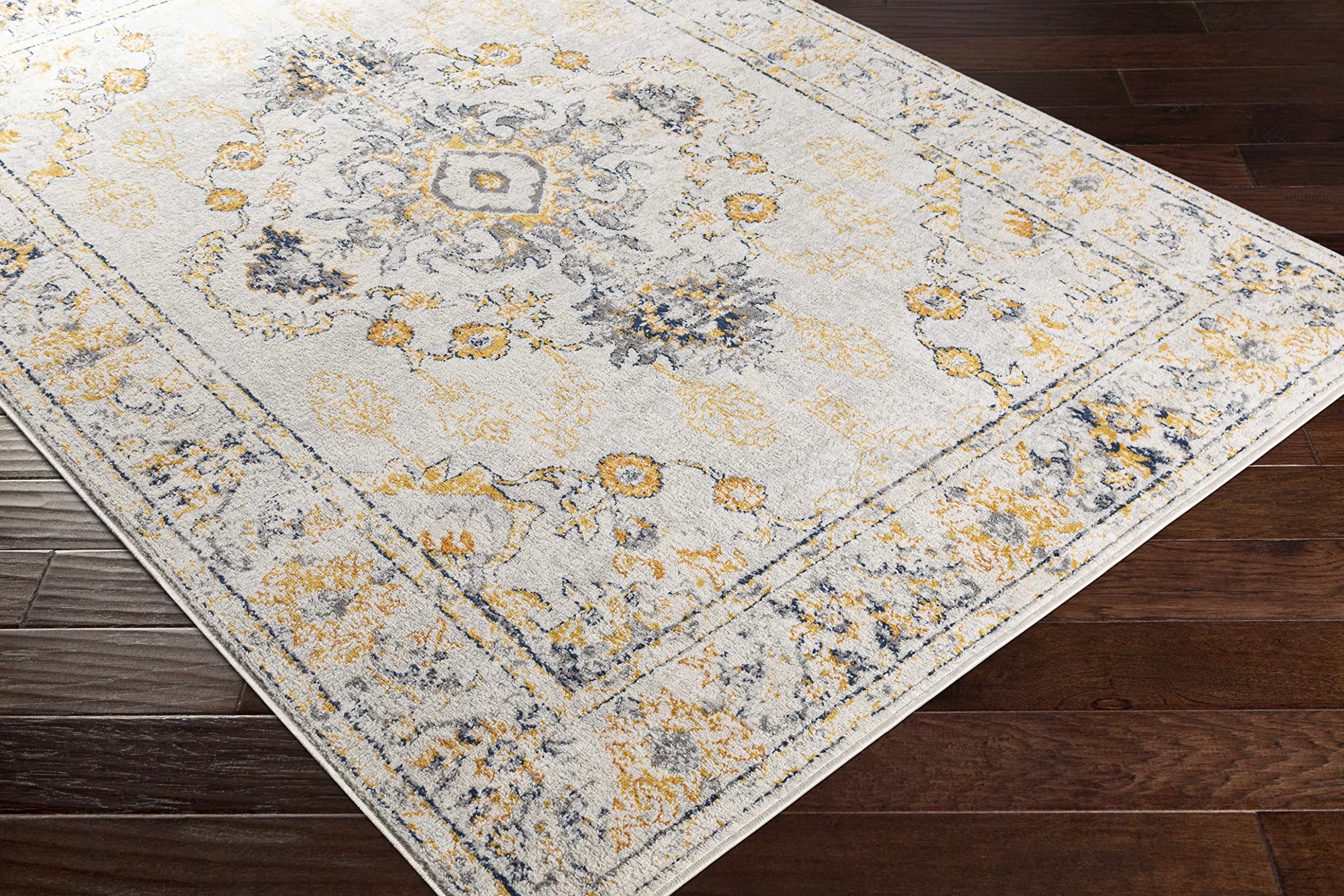 Traditional Hauteloom Mistley Area Rug - Orange, Gray, Beige - 5'3