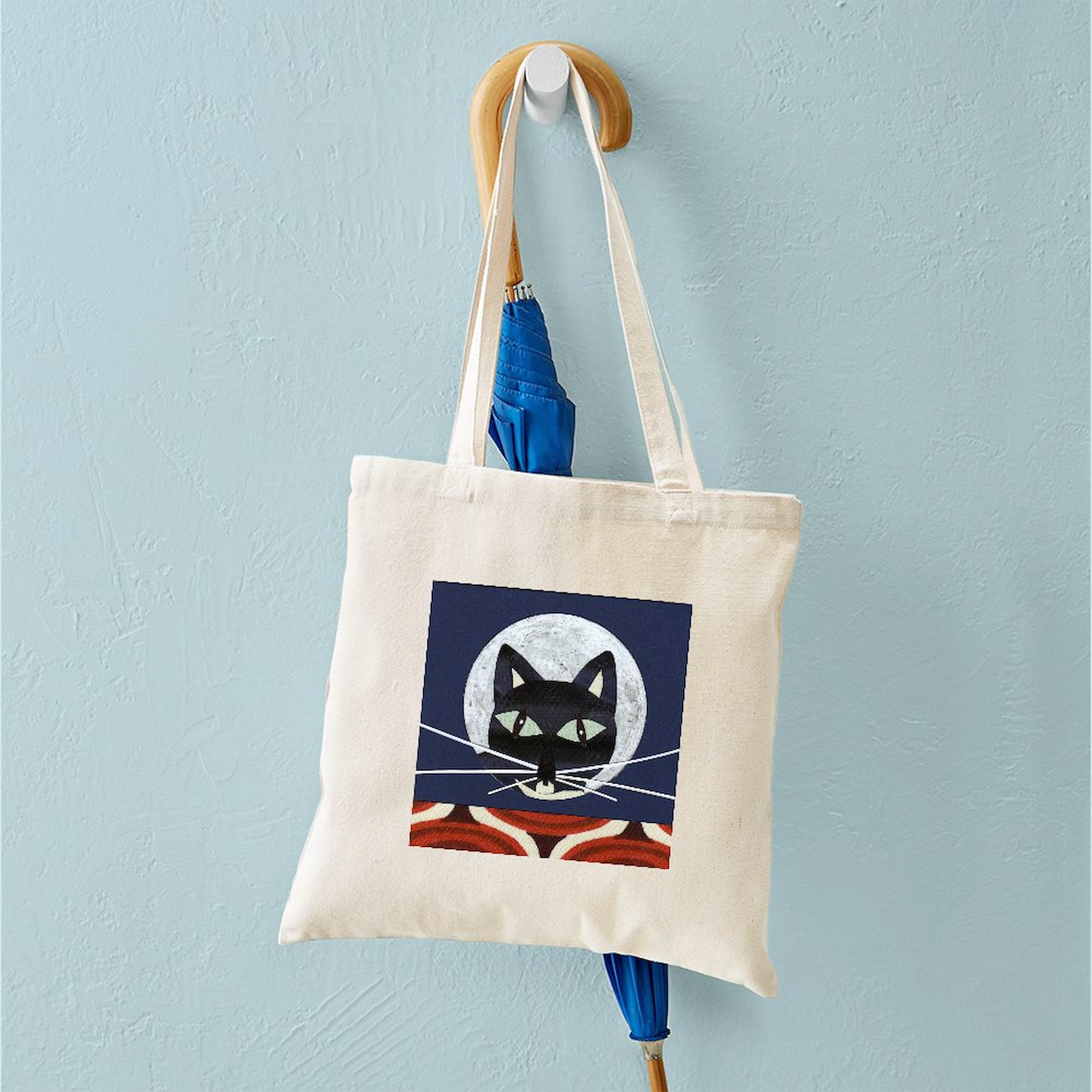 Space Cat Tote Bag - Natural Canvas Reusable Shopping Bag for Groceries, Beach & Everyday Use | Eco-Friendly Cotton Tote