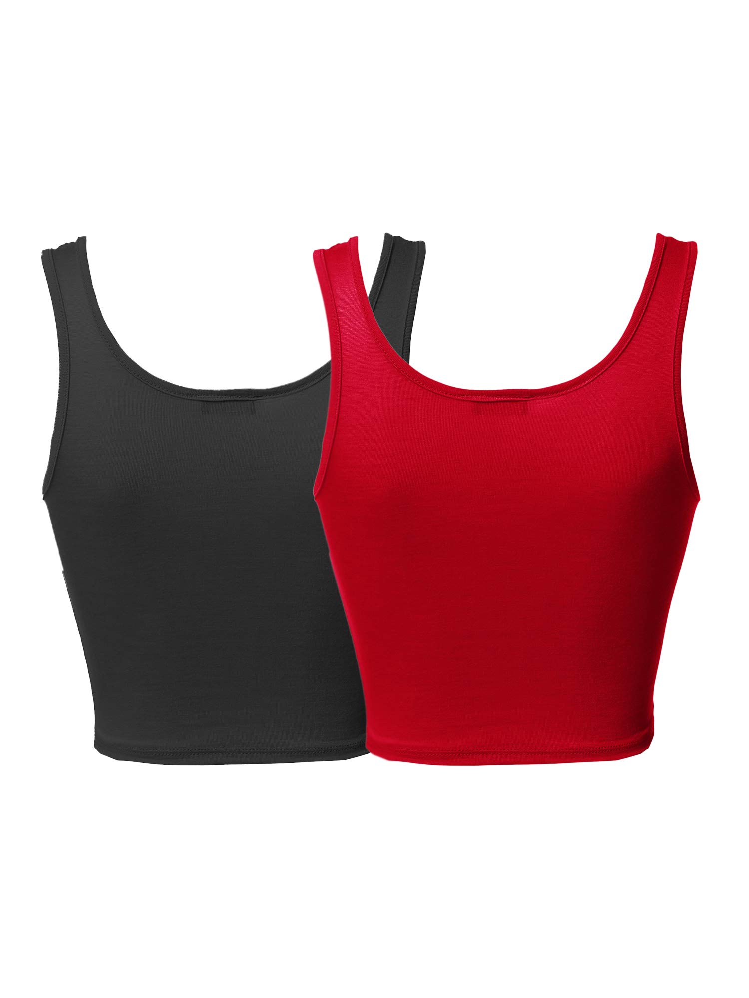 Emma Women's Junior Sleeveless Crop Tank Top - Soft Solid Basic Tee for Casual Wear, Summer Outfits, Layering & Gym