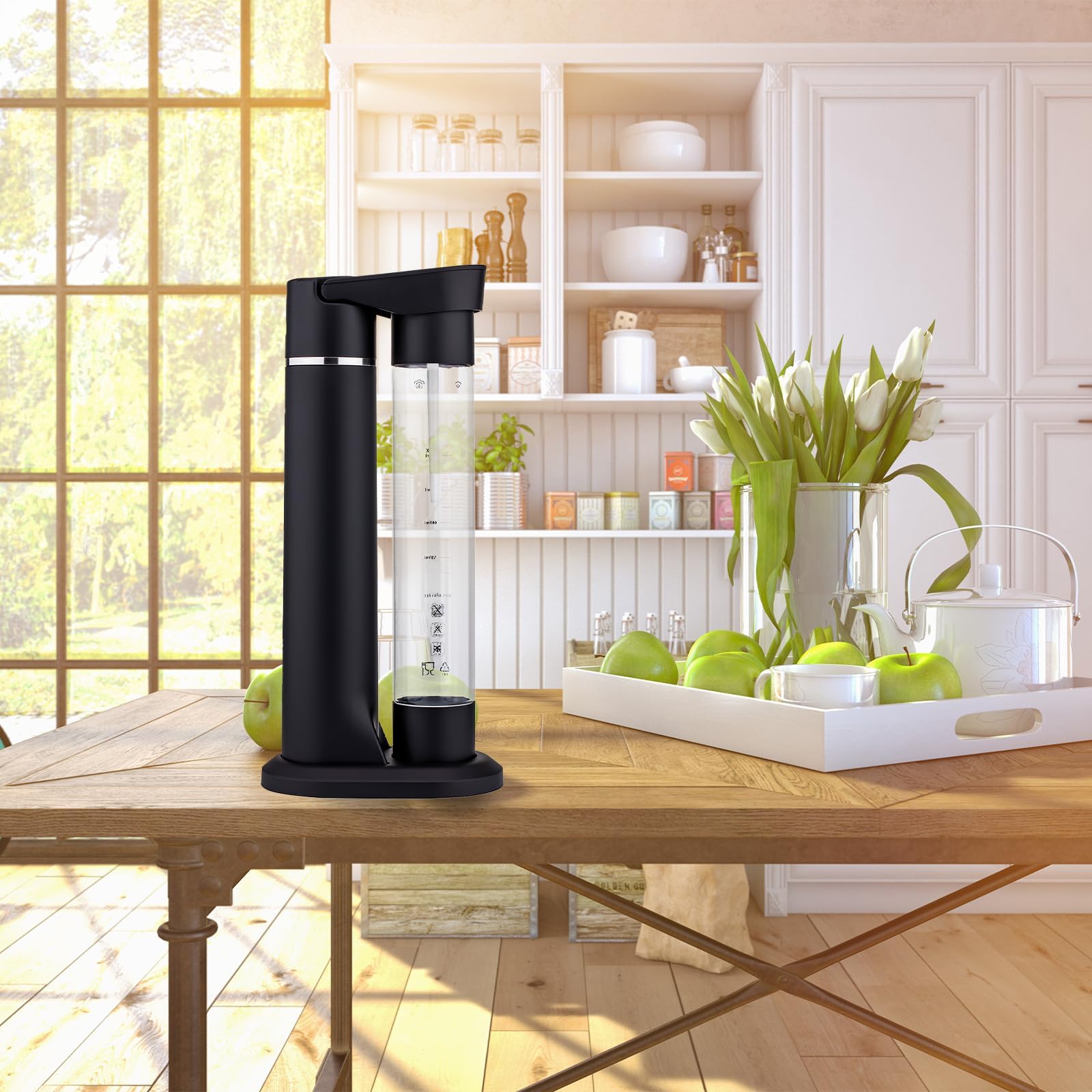 Sparkling Water Maker & Soda Machine with BPA-Free Bottle - Home Carbonation System for Juice, Cocktails & Healthy Drinks (CO2 Cylinder Not Included) | Perfect for Kitchen, Parties & Refreshing Beverages