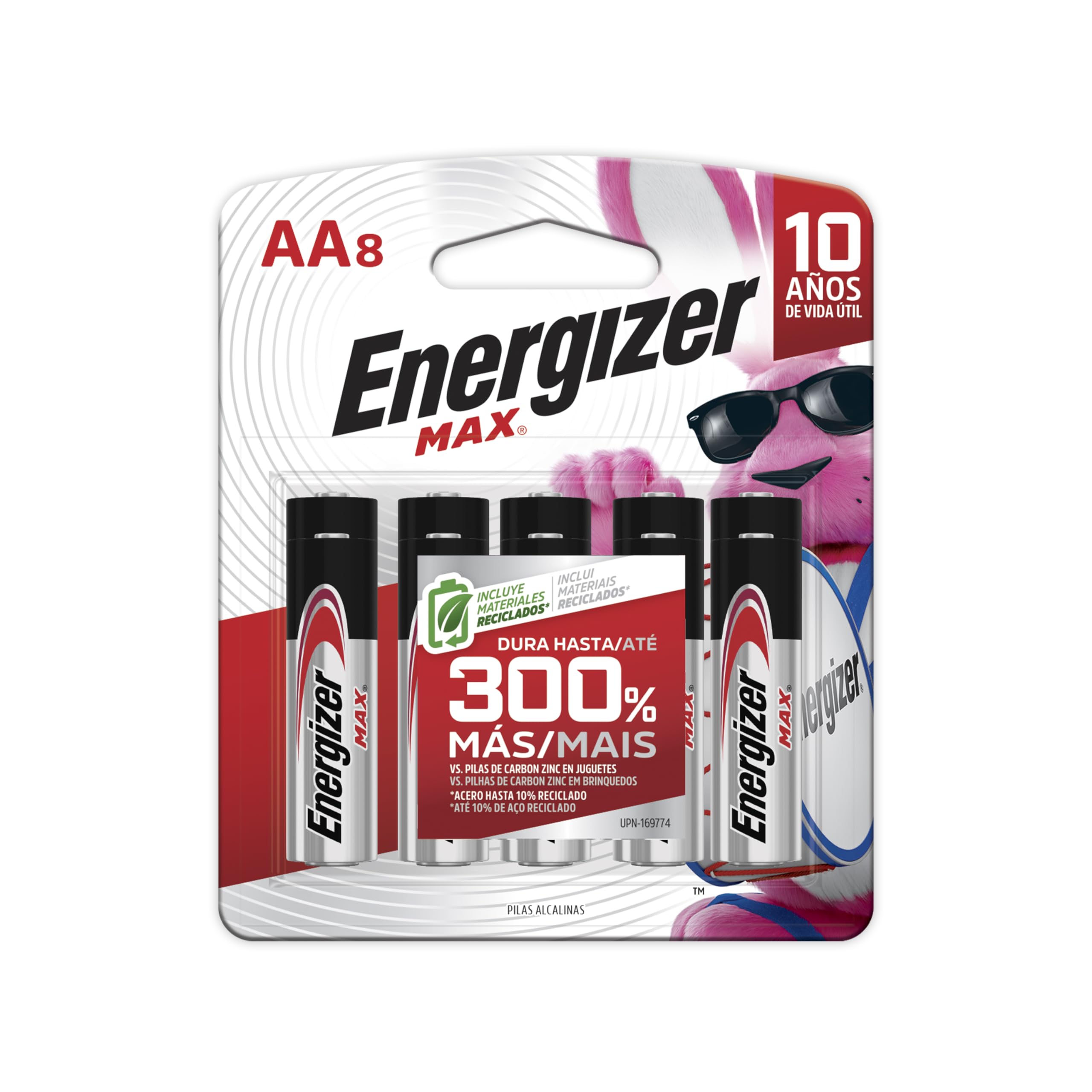 Eveready Energizer Max Alkaline AAA Batteries 8-Pack - Long-Lasting Power for Toys, Flashlights & Electronics (E92MP-8) - Ideal for Home, Office & Emergency Use