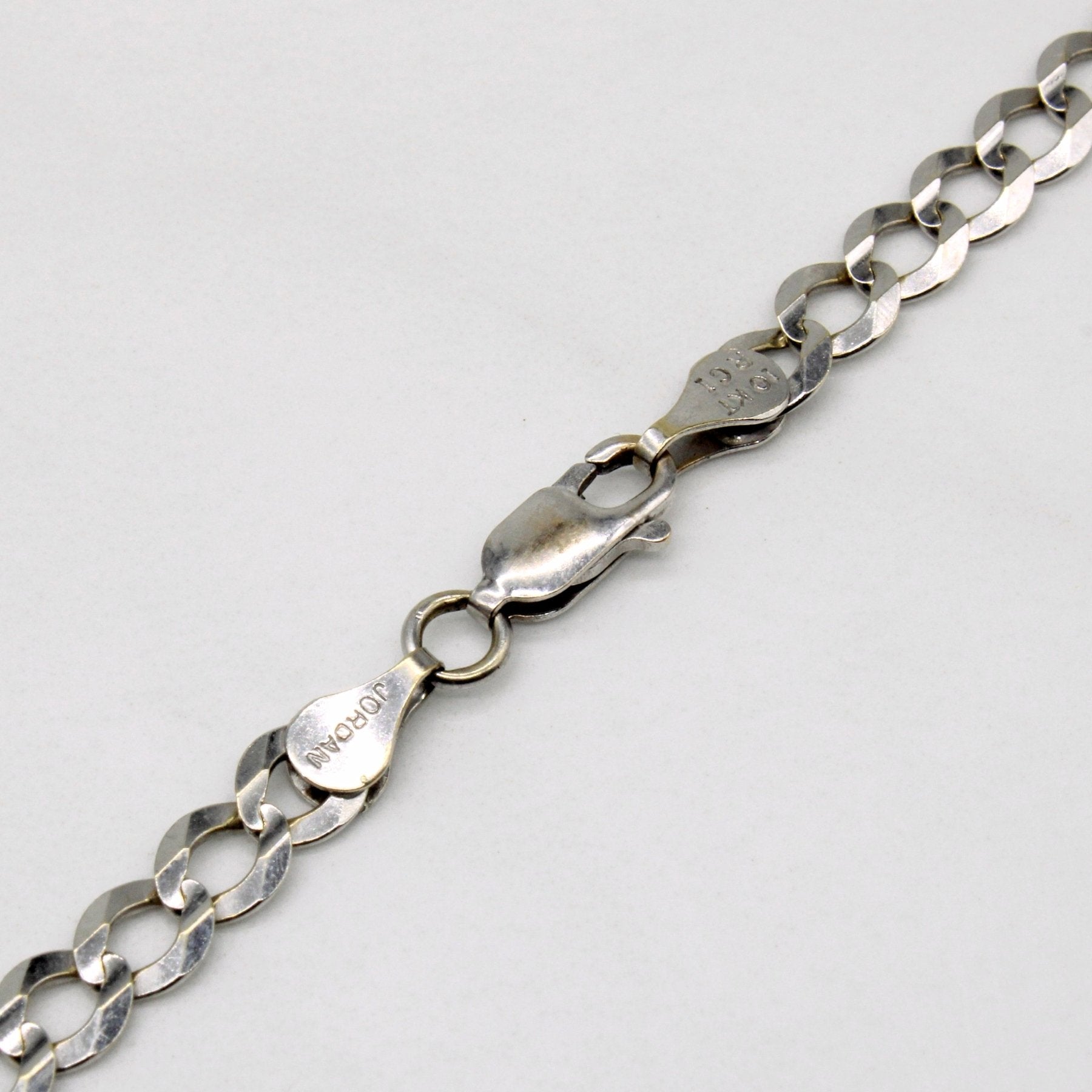 10K White Gold Curb Link Chain Necklace 24 Inch - Elegant Jewelry for Women, Perfect for Everyday Wear, Parties & Special Occasions