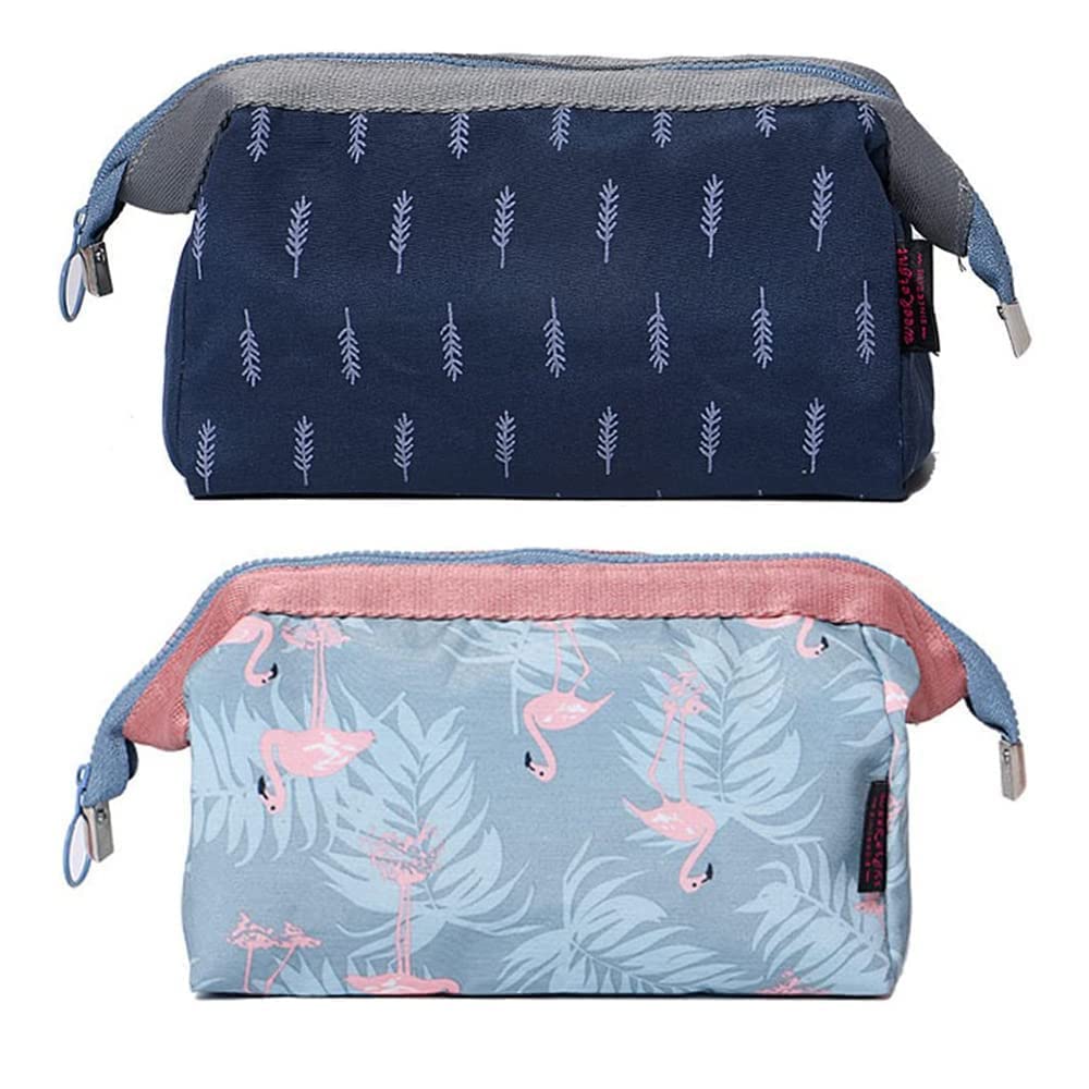 GNASTAS Travel Cosmetic Bag for Women - Waterproof Foldable Makeup Organizer with Pockets, Portable Round Toiletry Case for Storage (Pack of 1) - Perfect for Travel, Gym, and Daily Essentials Organization