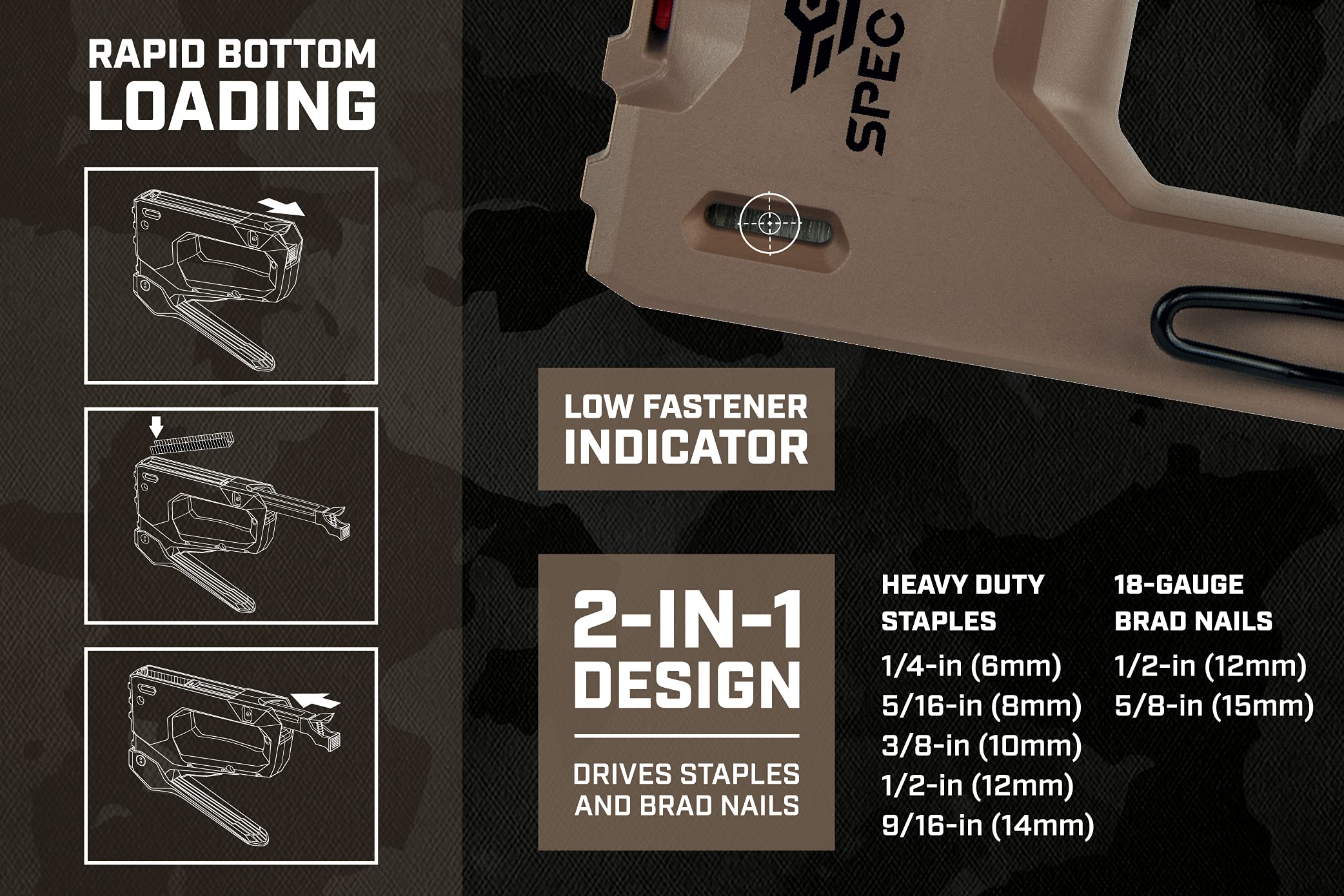 Heavy Duty Staple Gun for Woodworking & Upholstery - 1/4