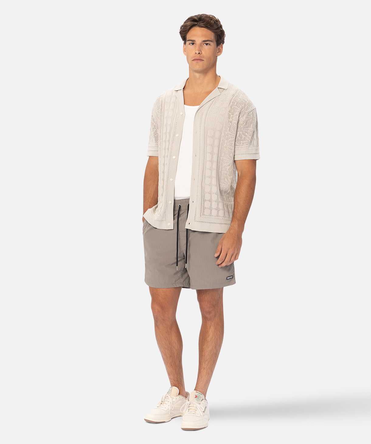 Premium Venezia SS Shirt in Stone - Stylish Casual Wear for Men | Perfect for Summer Outings, Beach Trips & Date Nights