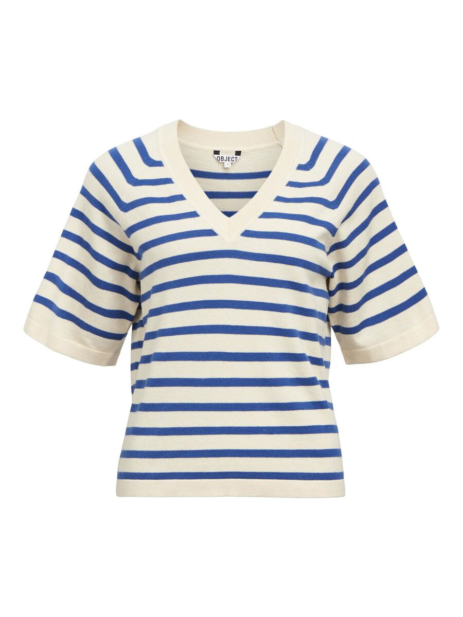 Jocelyn V Neck Knit Top Women's Casual T-Shirt - Soft Stretchy Crewneck Blouse in Sandshell/Surf Colors | Perfect for Work, Date Night & Everyday Wear
