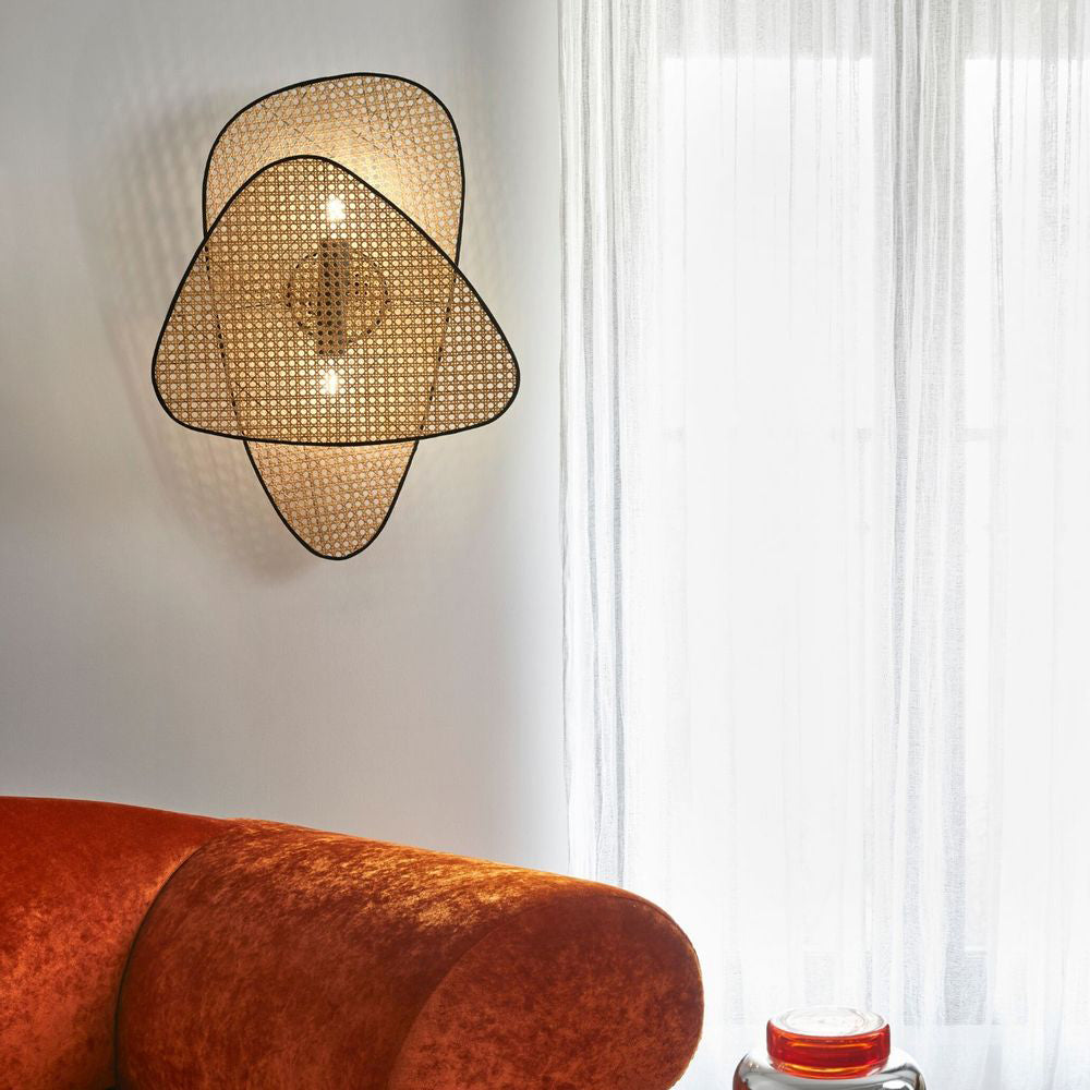 Elegant Woven Rattan Screen Cannage Sconce Wall Light - Perfect for Bedroom, Living Room, and Patio Decor