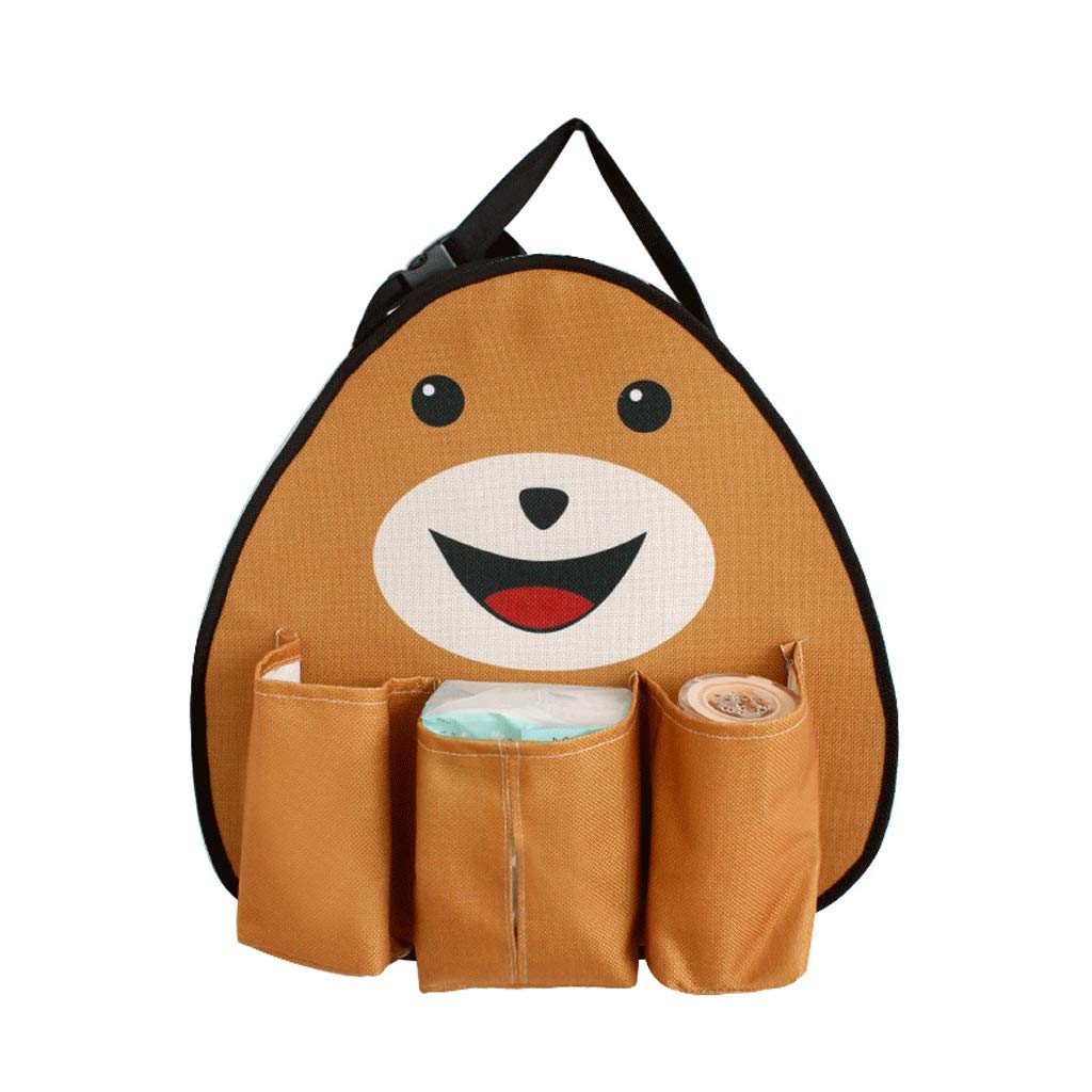 Multifunctional Car Seat Organizer with Zipper Pockets - Hanging Storage Bag for Kids Toys, Snacks & Essentials - Durable Brown Car Backseat Organizer - Perfect for Road Trips & Family Travel