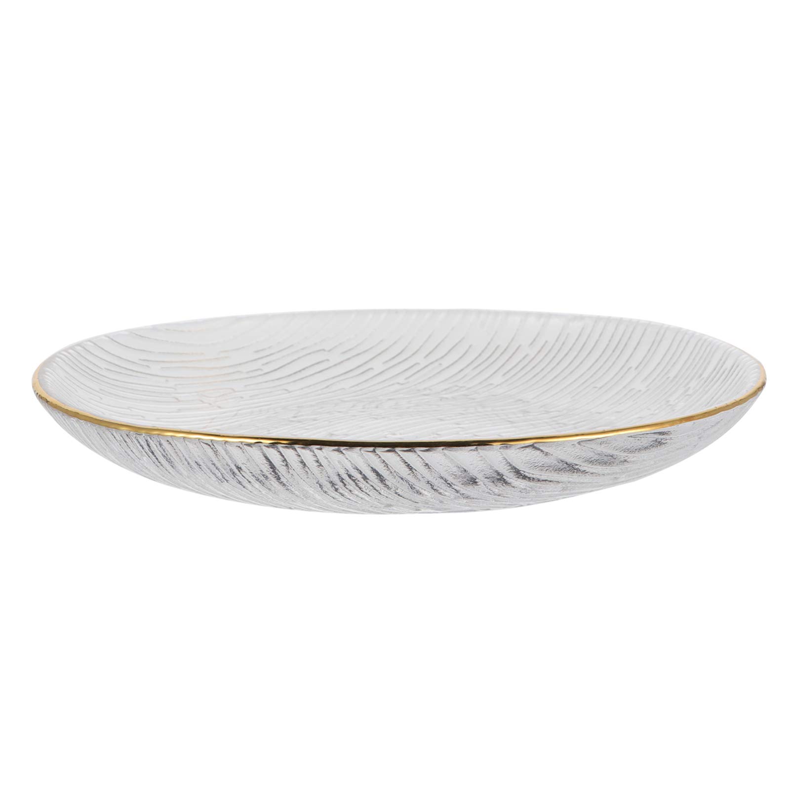 Japanese Golden Trim Glass Salad Plates - Crystal Clear Dinnerware for Party & Restaurant Dining