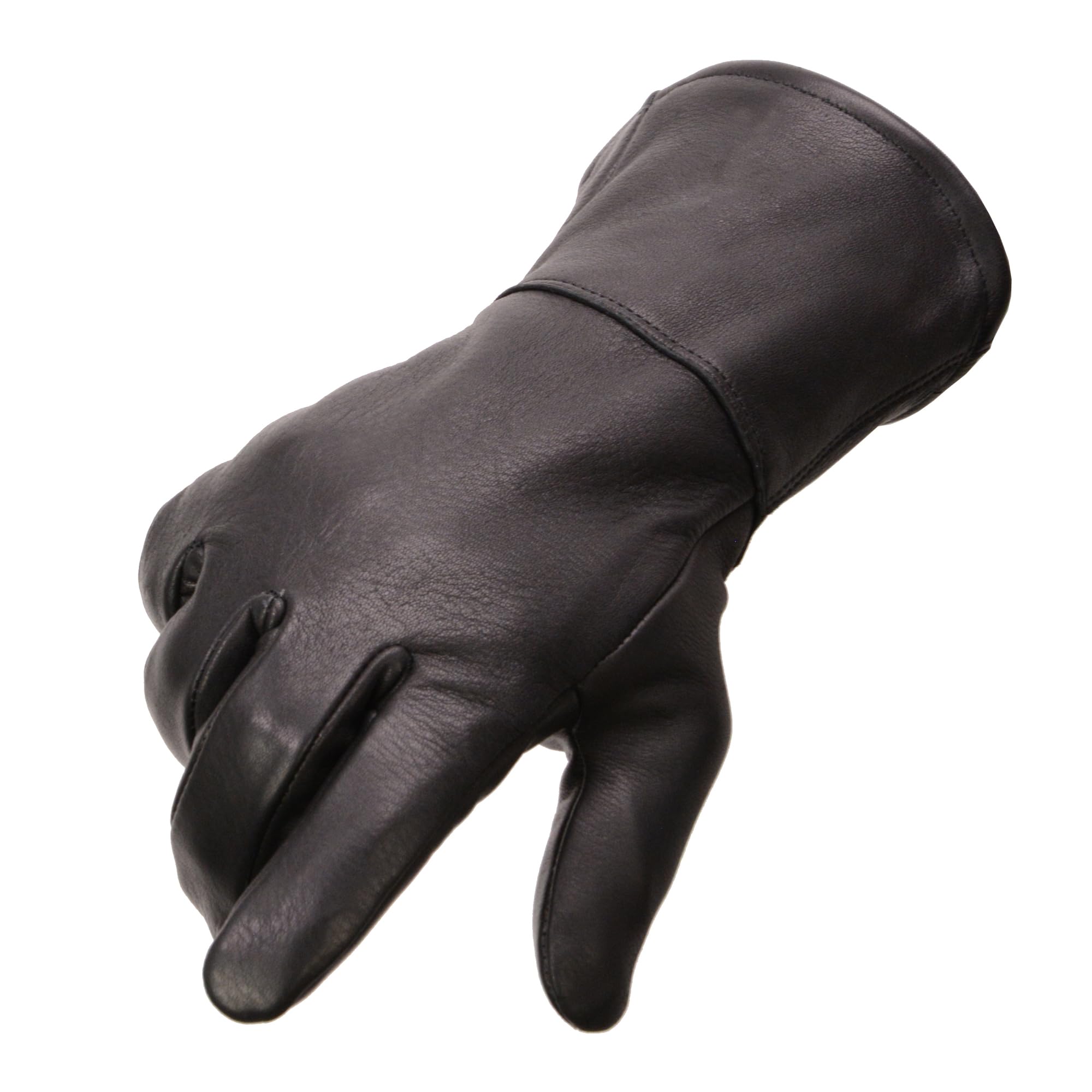 Milwaukee Leather Men's USA Northern Deerskin Leather Thermal Gauntlet Gloves - Winter Motorcycle Riding, Snowmobiling & Outdoor Work Gloves