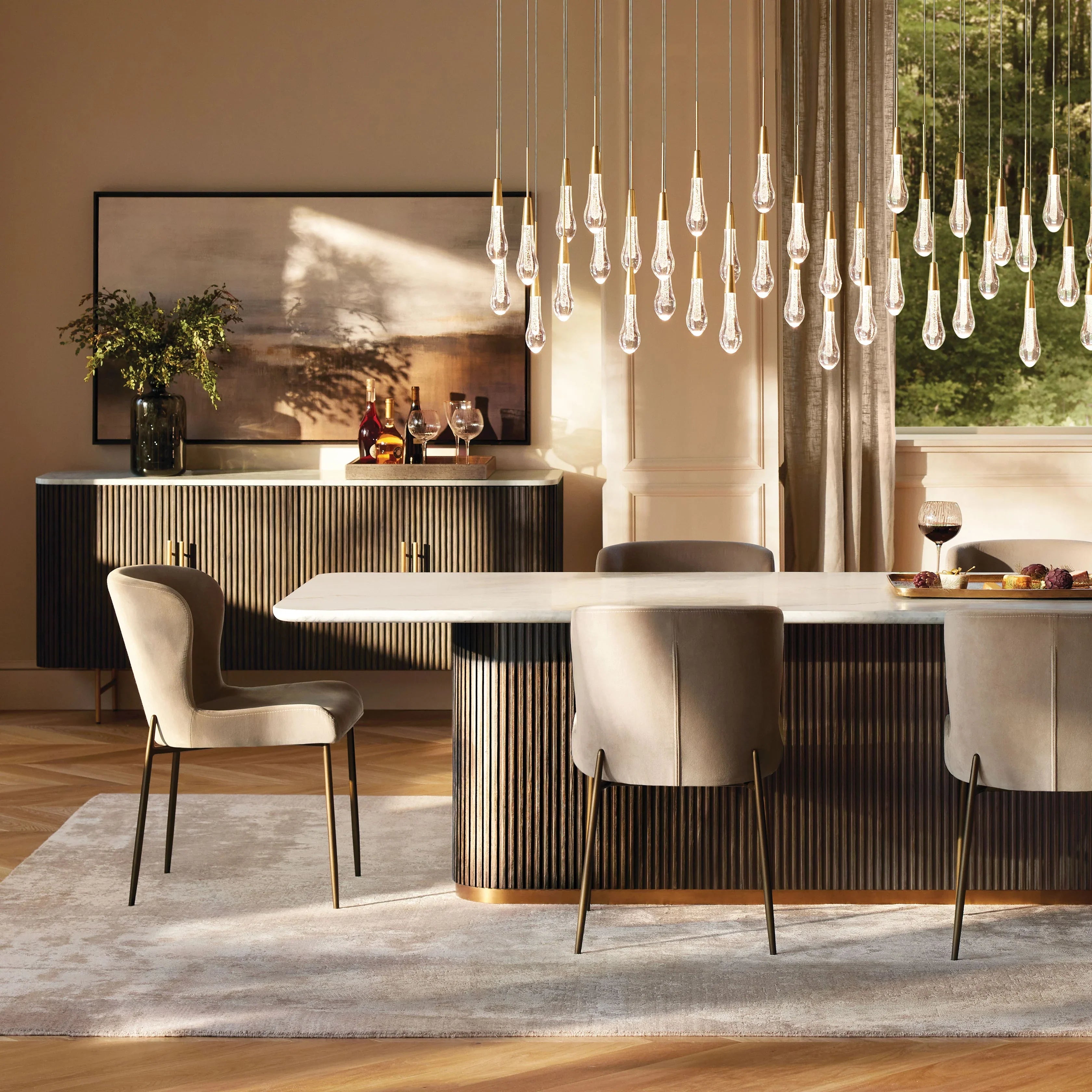 Fimley Dining Table - Modern Wooden Kitchen Table for 6 - Perfect for Family Dinners & Entertaining Guests
