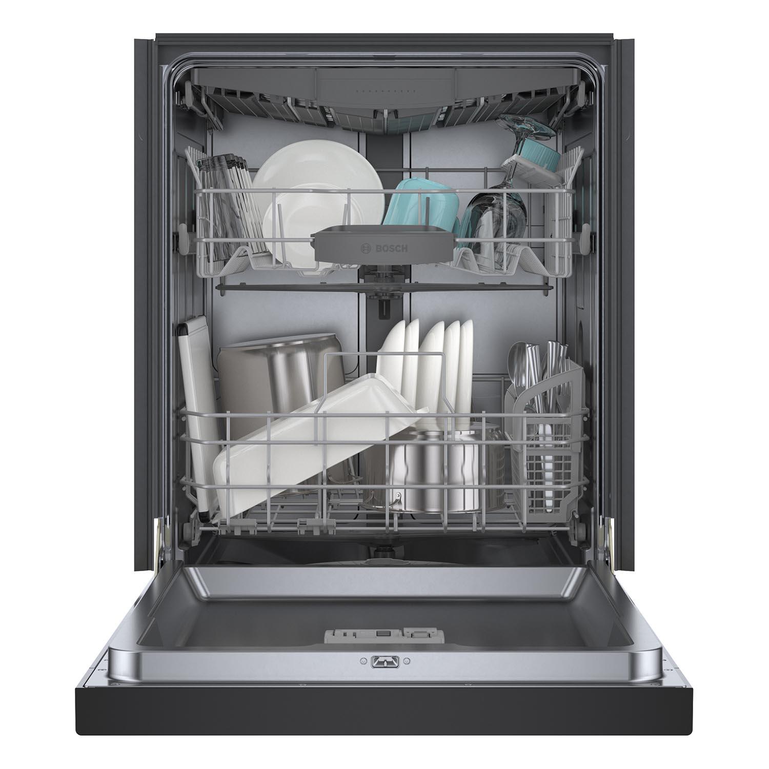 Bosch Black 24 Inch Smart Dishwasher with Home Connect & Third Rack - SHE53C86N | Energy Efficient, Ultra Quiet for Open Kitchen & Small Family Homes