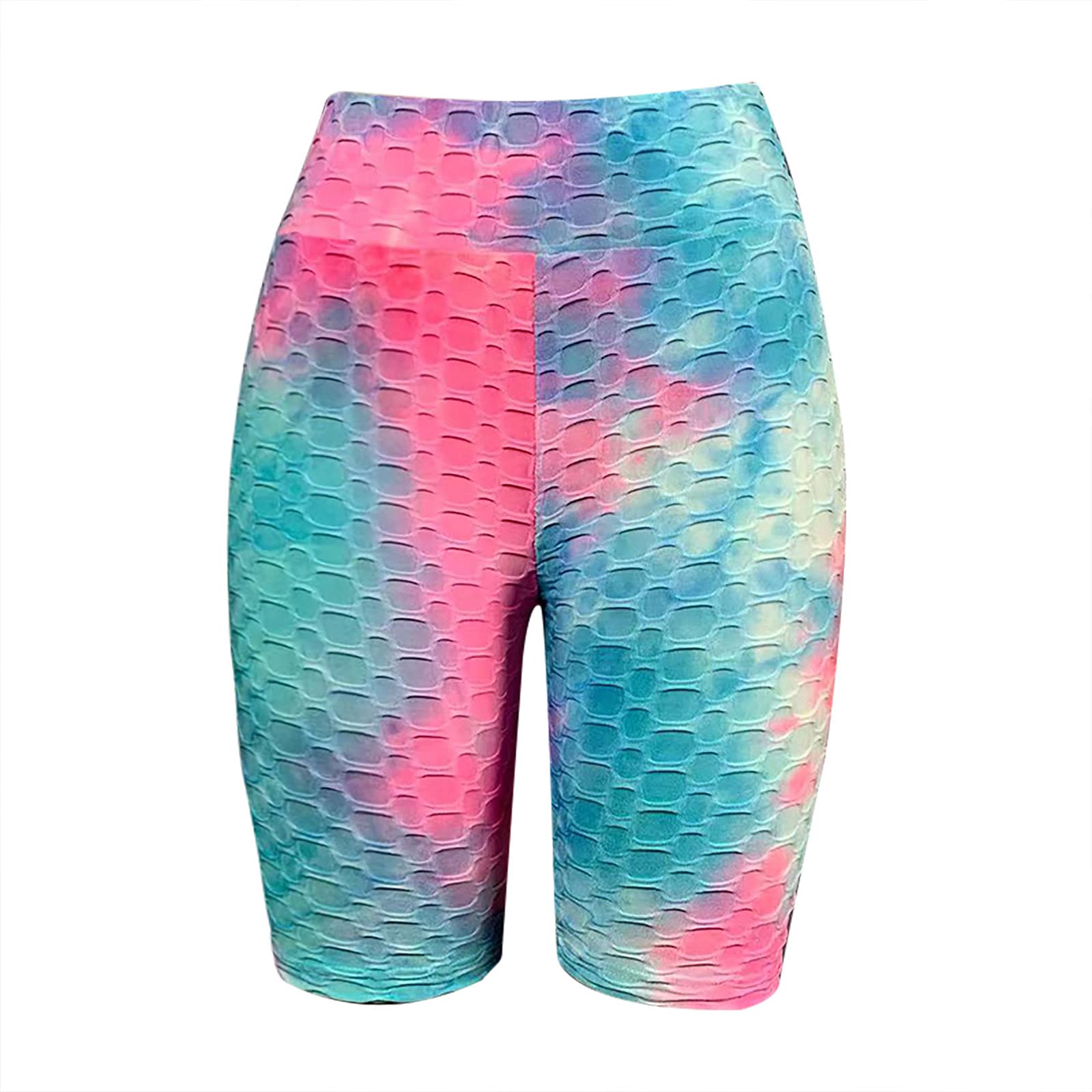 TikTok Viral High Waisted Booty Lifting Workout Shorts for Women - Tummy Control Yoga Running Bike Shorts with Tie Dye Design | Perfect for Gym, Running & Casual Wear