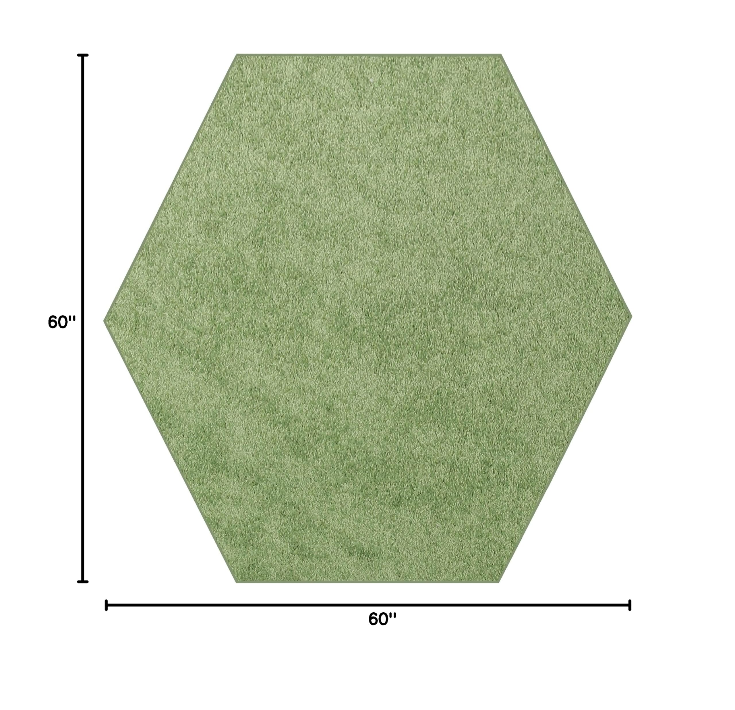 Galaxy Way Kids Favorite Area Rugs - 5' Hexagon Lime Green Indoor Carpet | Stain Resistant & Durable | Perfect for Living Room, Bedroom, Nursery, Playroom | Pet & Child Safe Non-Slip Rug | Made in USA | Great for Home Decor, Birthday Gifts & Wedding Presents