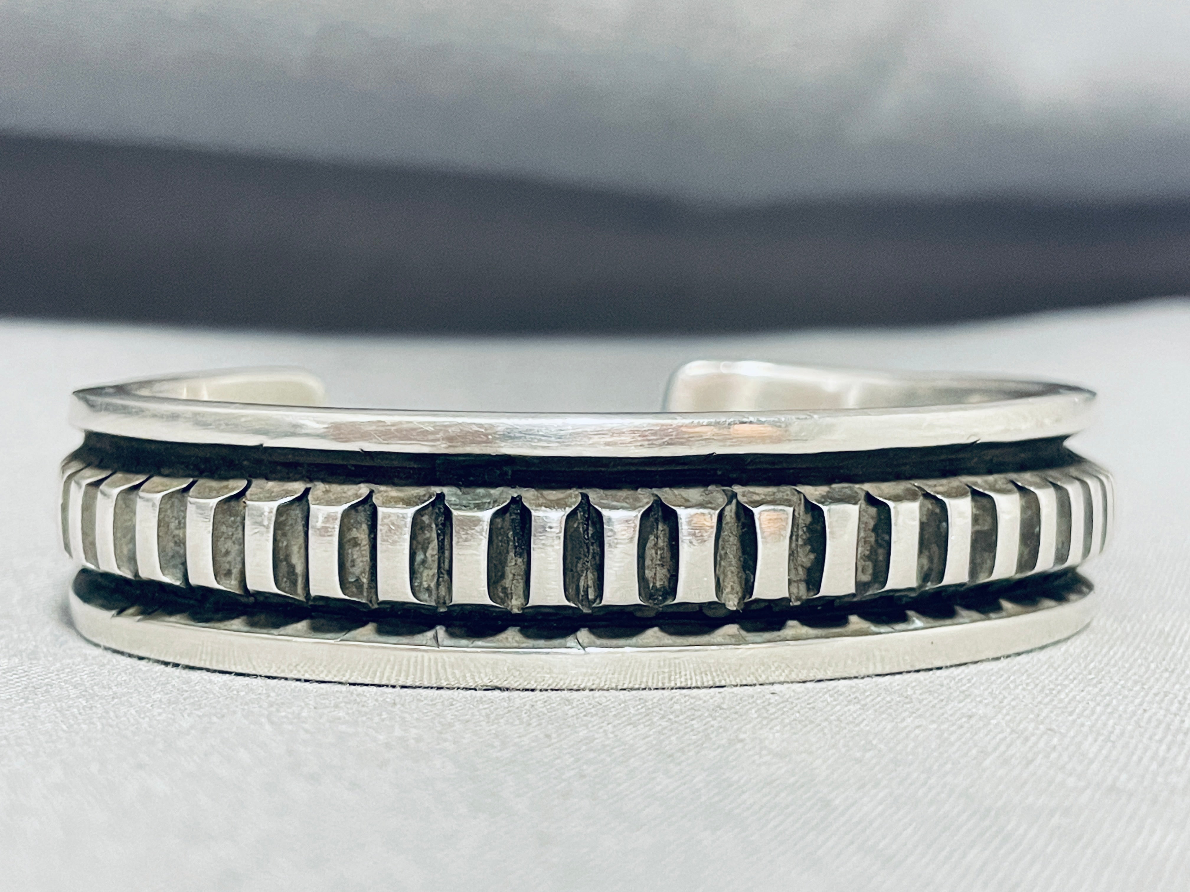 Authentic Navajo Sterling Silver Bear Cuff Bracelet - 104 Grams Heavy Duty Handmade Jewelry for Women & Men - Perfect for Boho, Western & Native American Fashion