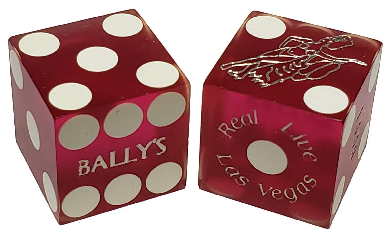 19mm Craps Dice Pair - Matching Serial Numbers for Casino Games (Bally's Purple Frosted) - Perfect for Home Poker & Casino Nights