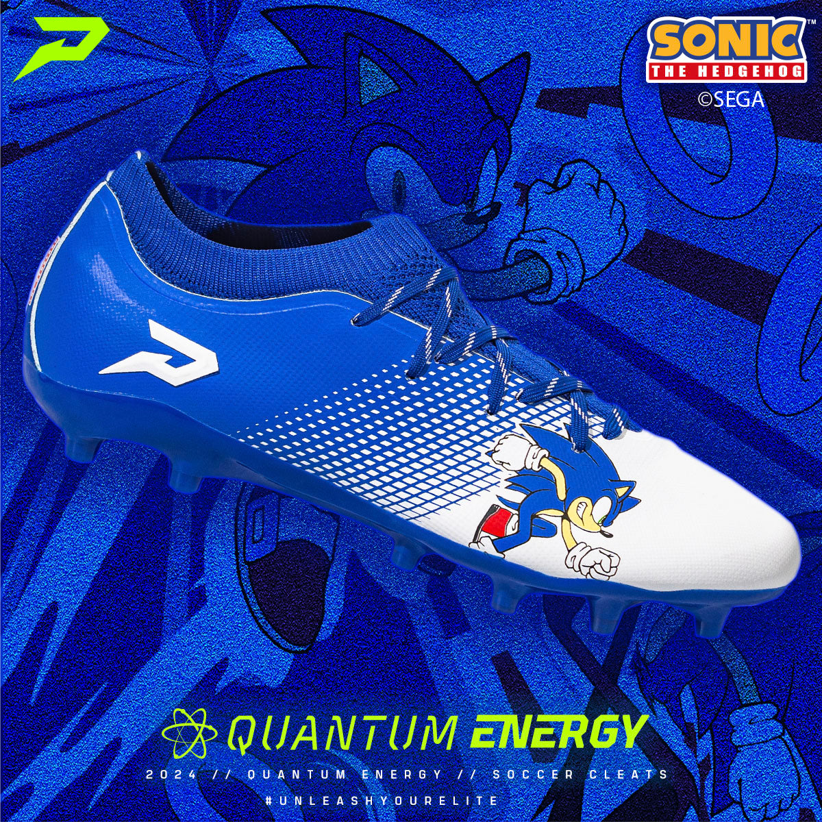 Sonic the Hedgehog Multi-Sport Cleats - Quantum Energy by Phenom Elite for Football, Baseball & Soccer Players