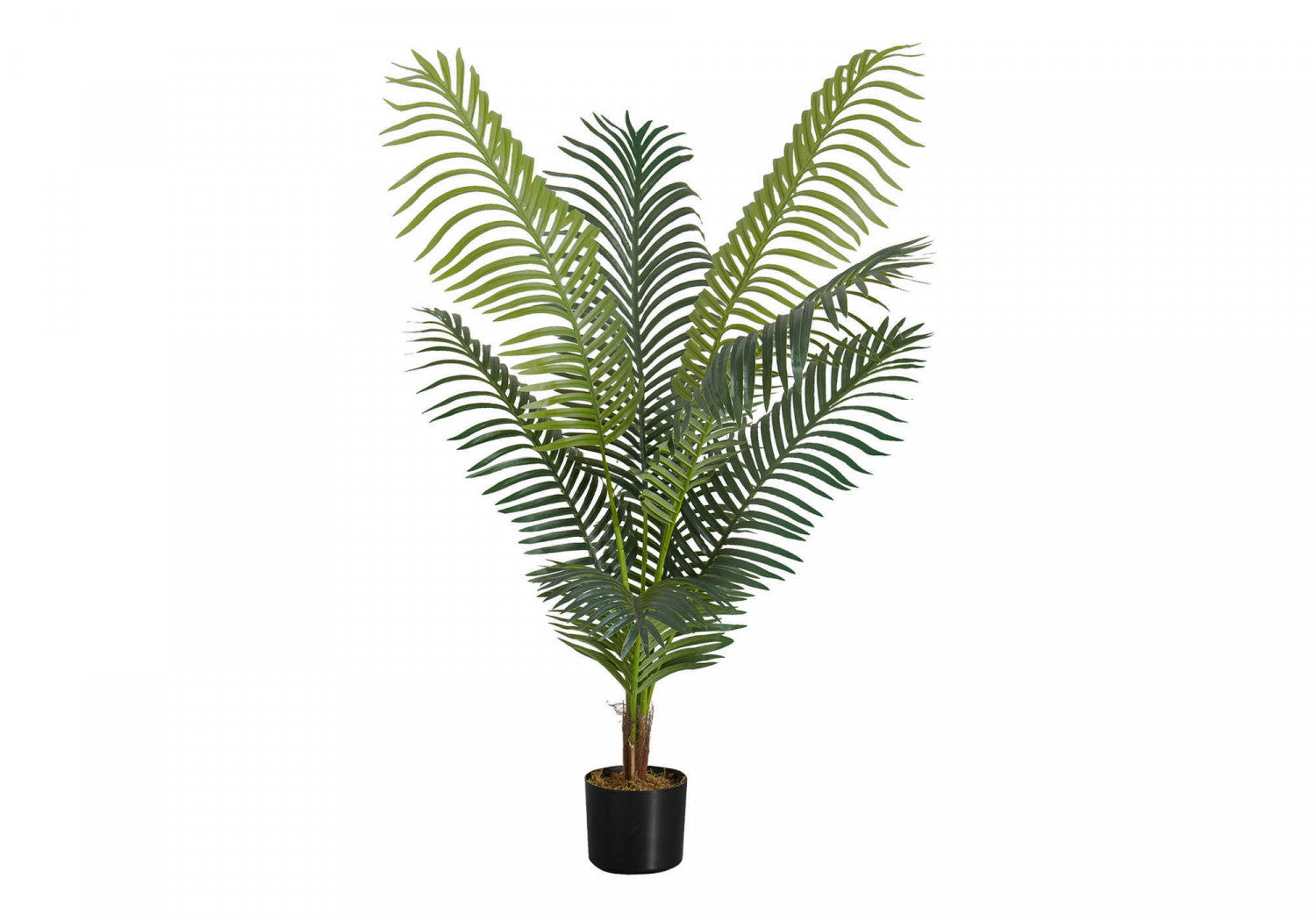 47 Inch Artificial Palm Tree with 6 Black Pots - Realistic Green Faux Plant for Home Decor, Office, Living Room, and Indoor Spaces