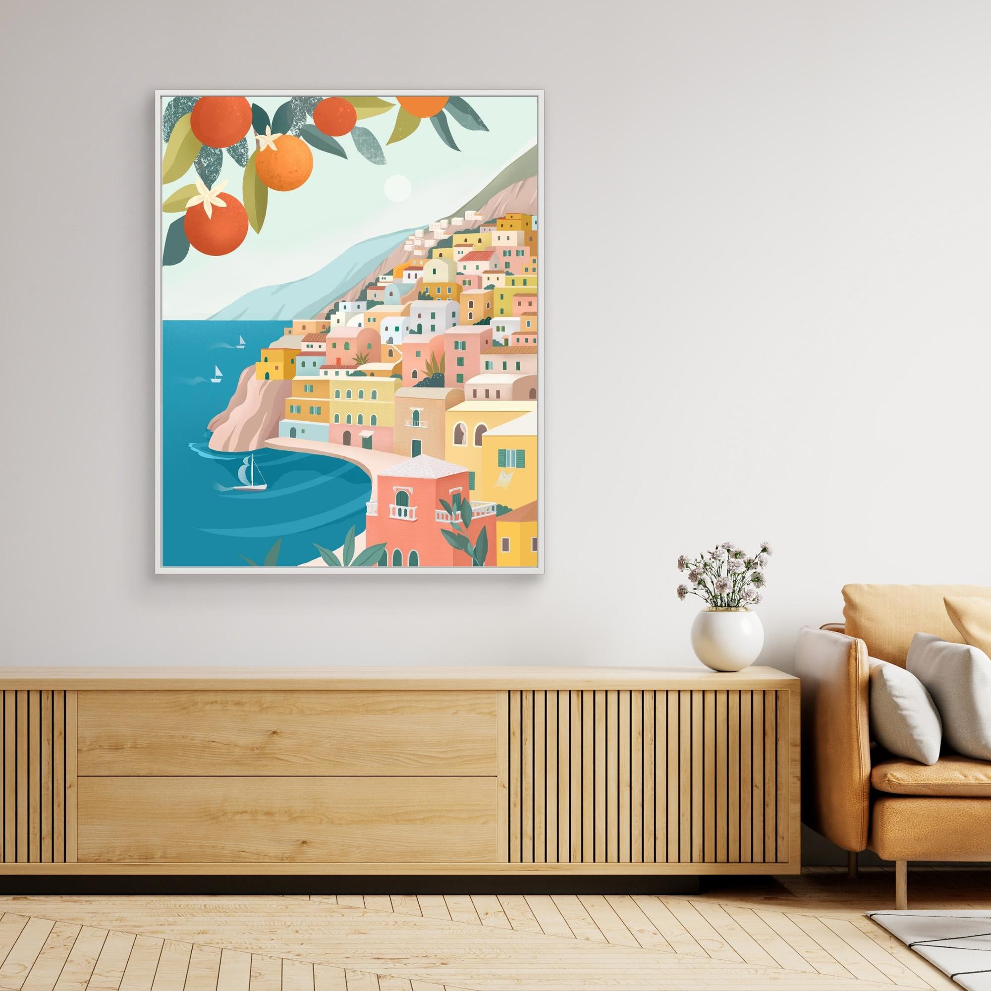 Stunning Amalfi Coast Canvas Print - High-Quality Wall Art for Home & Office Decor - Perfect for Living Room, Bedroom, or Gift