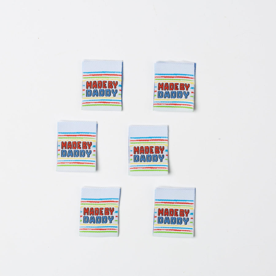 Little Rosy Cheeks Pack of 6 Custom Sewing Labels - Handmade by Dad | Perfect for Baby Clothes, DIY Crafts & Personalized Gifts