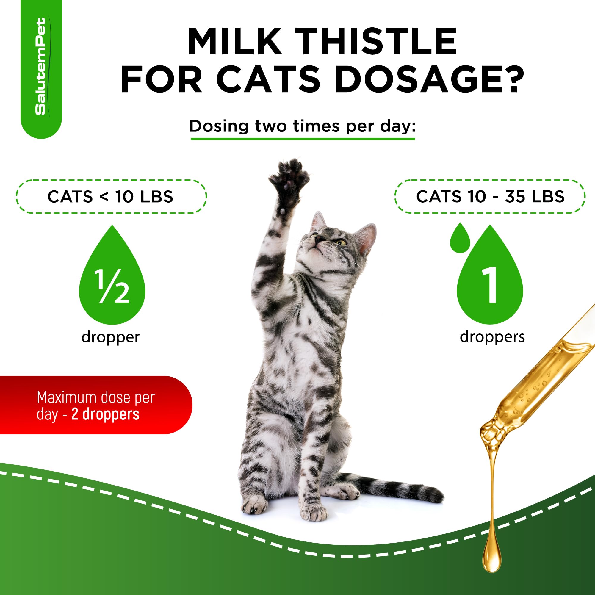 Organic Milk Thistle for Cats - Natural Liver Support Supplement with Antioxidants - 2 Pack (2 Oz Each) - Promotes Healthy Digestion & Detox for Senior & Indoor Cats