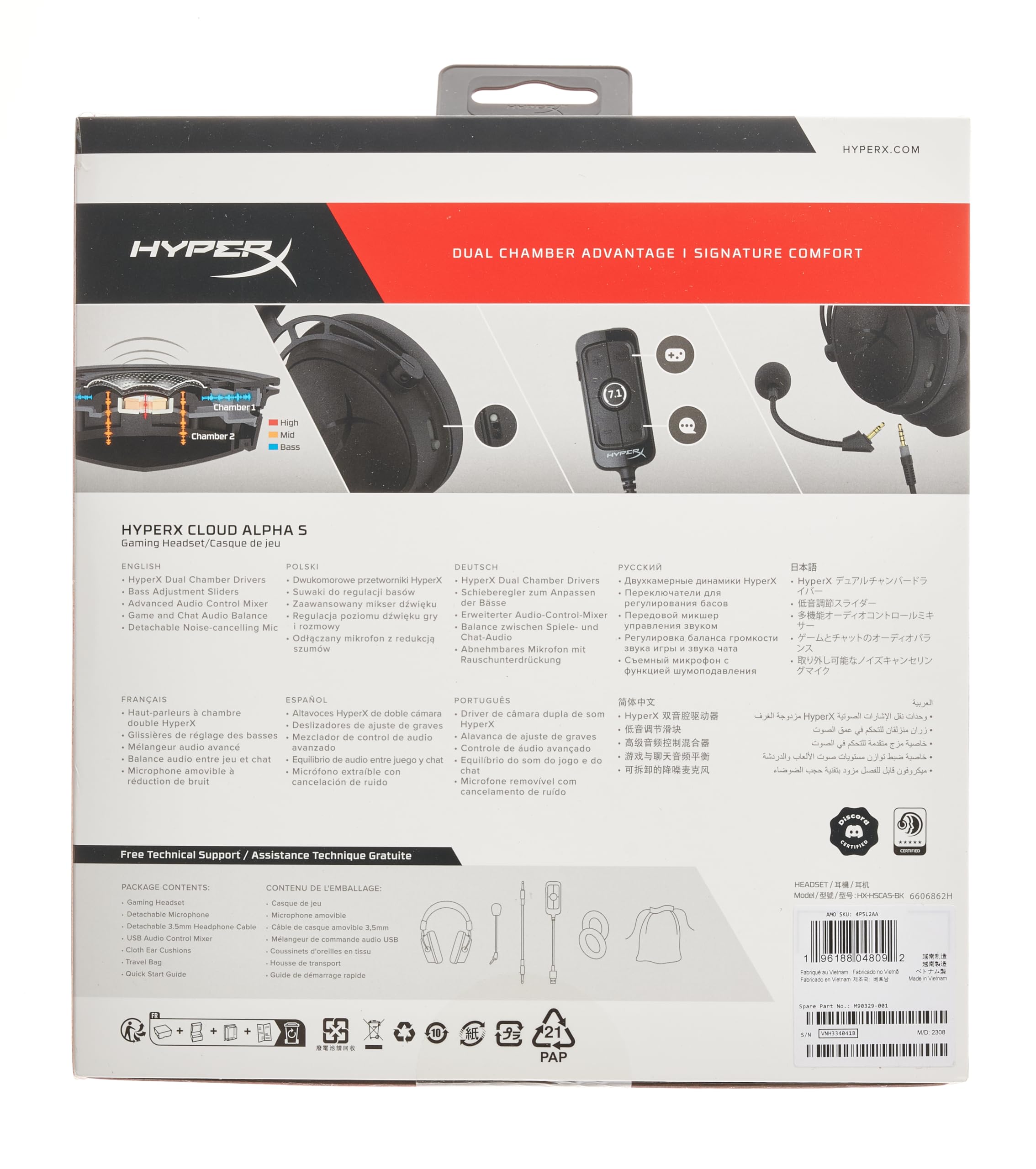 HyperX Cloud Alpha S Blackout - PC Gaming Headset with 7.1 Surround Sound, Adjustable Bass & Dual Chamber Drivers | Noise Cancelling Mic, Memory Foam & Breathable Leatherette | Perfect for Competitive Gaming & Streaming