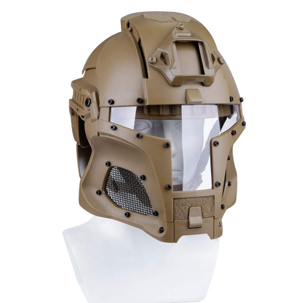 Tactical Military Airsoft Paintball Helmet with PC Lens - Full Face Protection Mask for Airsoft, Paintball & Outdoor Combat Games - Perfect for Tactical Training, Outdoor Sports & Military Simulation