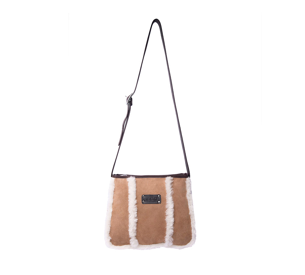 Women's Genuine Sheepskin Leather Shoulder Bag with Wool Lining & Zip Closure - Perfect for Work, Travel & Everyday Use
