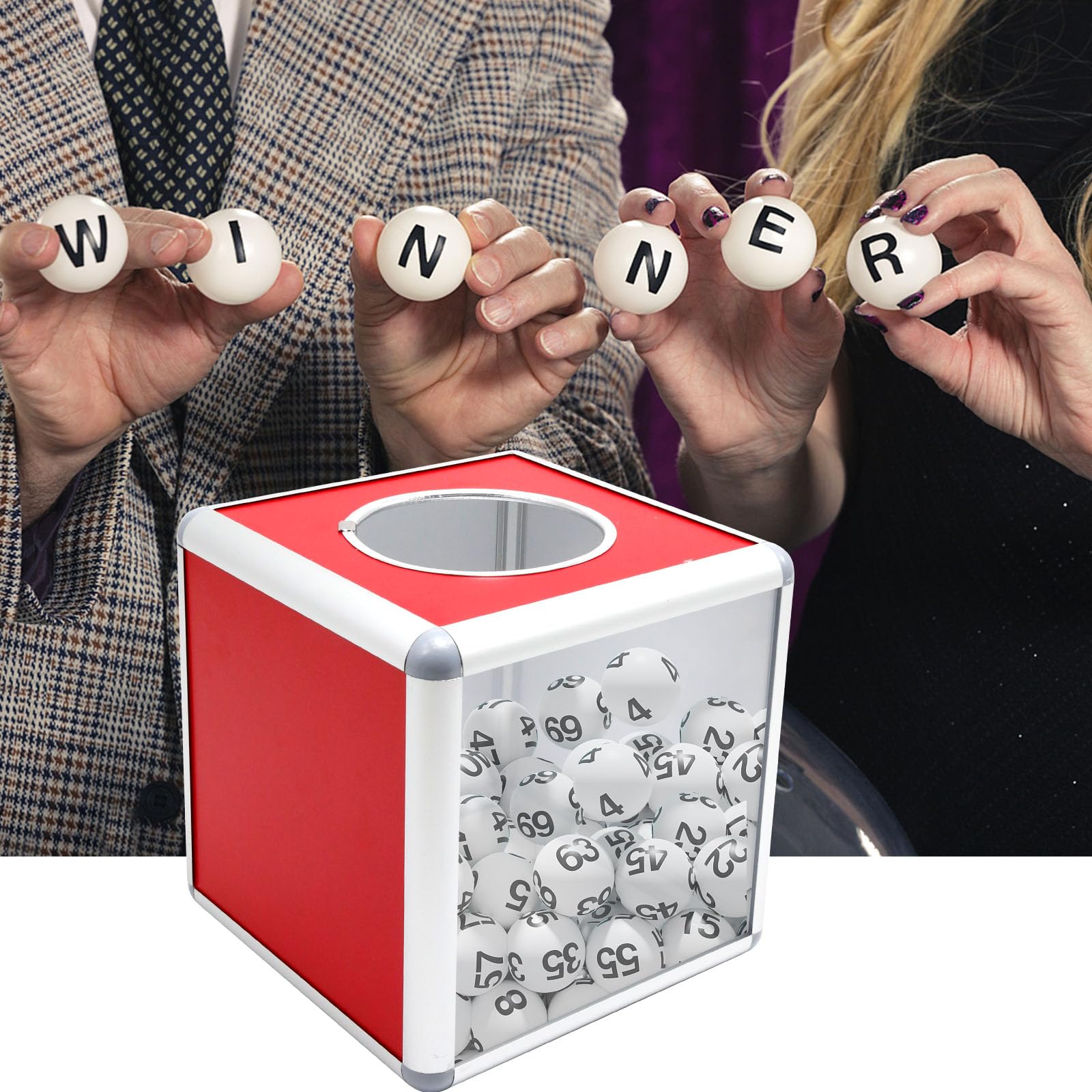 20x20x20cm Multifunctional Raffle Box - Lottery Ball Game Box, Storage Ticket Container, Bonus Draw Box for Business Events, Annual Meetings & Fundraising Supplies - Perfect for Prize Draws, Office Games & Party Activities