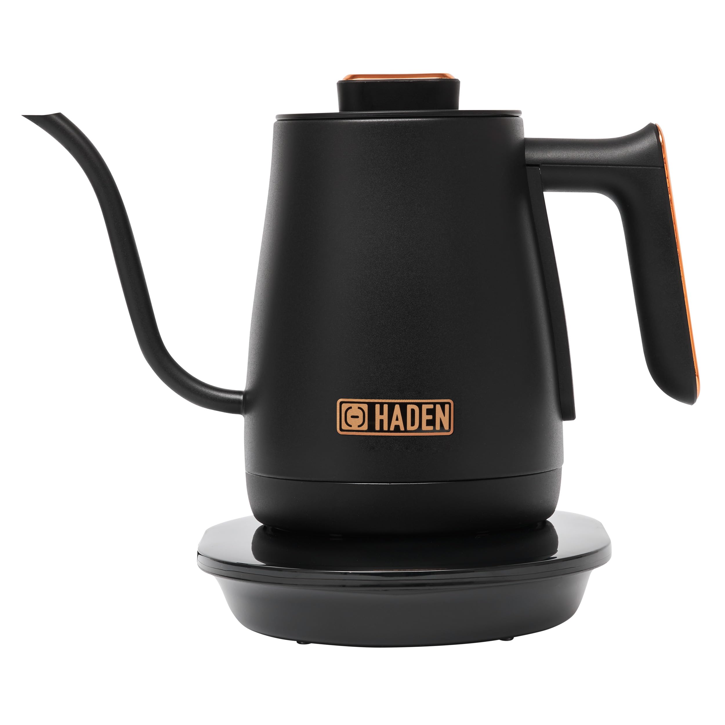Haden Electric Gooseneck Tea Kettle - 0.6L Fast Boiling Water Kettle with Precision Pour Spout - Black & Copper Finish - Perfect for Pour Over Coffee, Tea Brewing & Home Kitchen Use