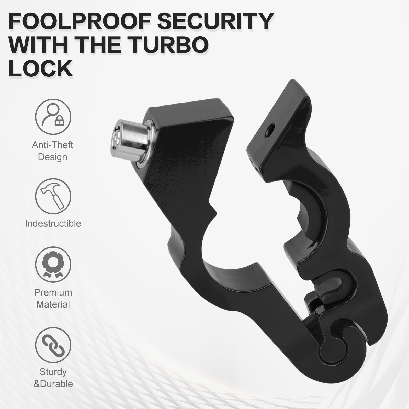 Universal Motorcycle Handlebar Lock - Anti-Theft Brake Grip & Throttle Lock (Black, Adjustable) for Bikes, Scooters, Mopeds & ATVs - Secure Parking & Long Rides