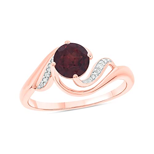 Rose Gold - Garnet Stone