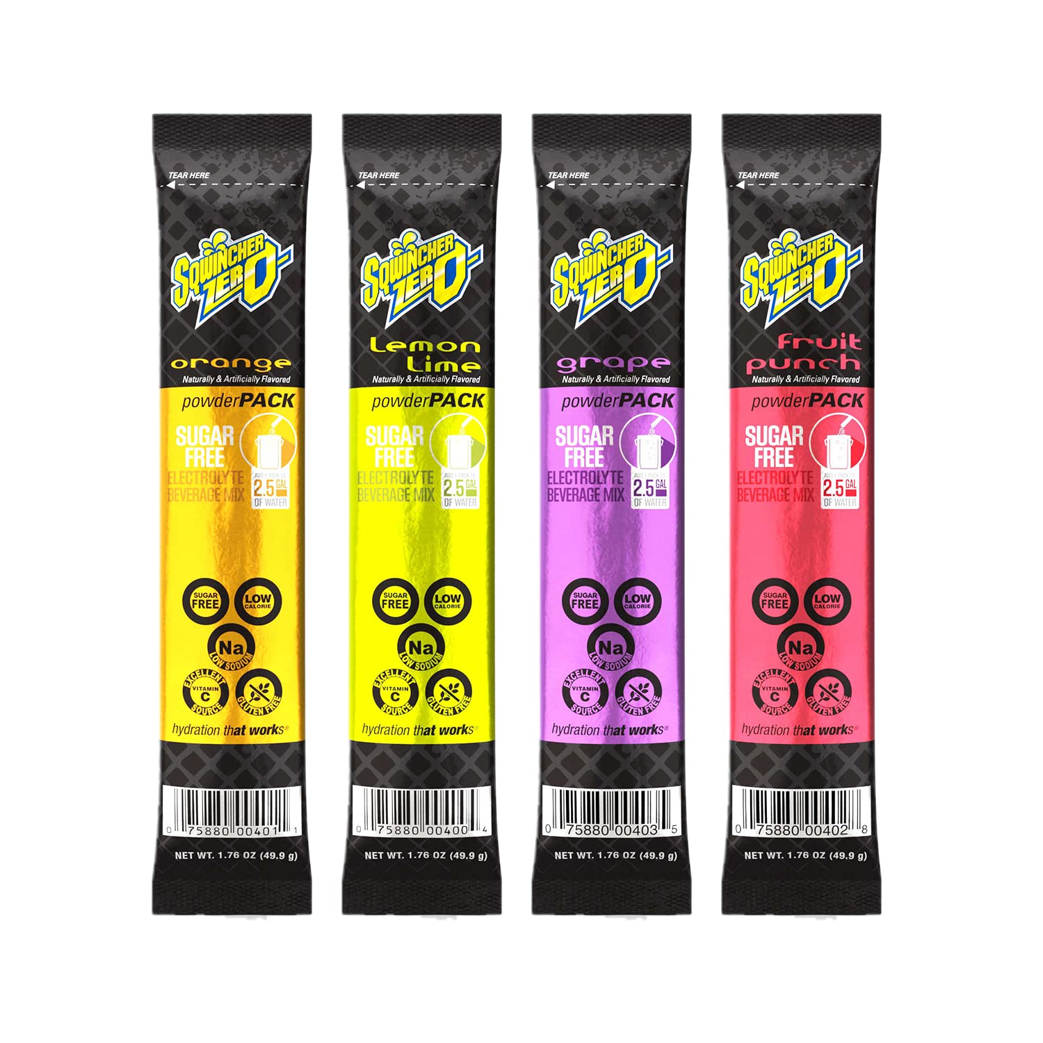 Sqwincher Zero Sugar Free Electrolyte Powder Packets - Assorted Flavors, 1.76 oz (Pack of 32) | Hydration for Athletes, Workouts & Outdoor Activities