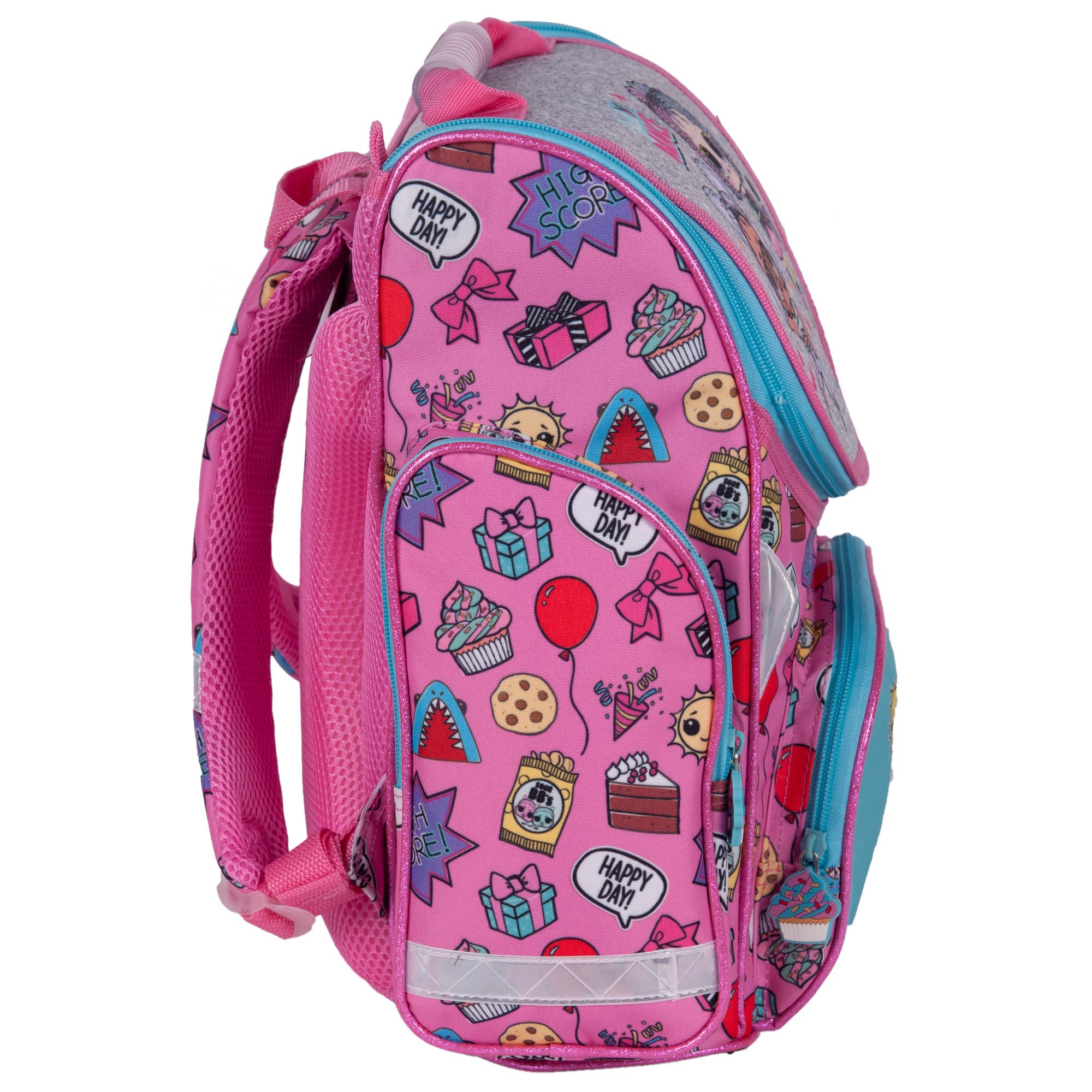 LOL Surprise 4-Piece School Bag Set with Gym Bag, Pencil Case & Shoulder Bag - Cute Backpack for Girls, Kids School Supplies & Travel Accessories - Perfect for School, Gym Class & Weekend Outings