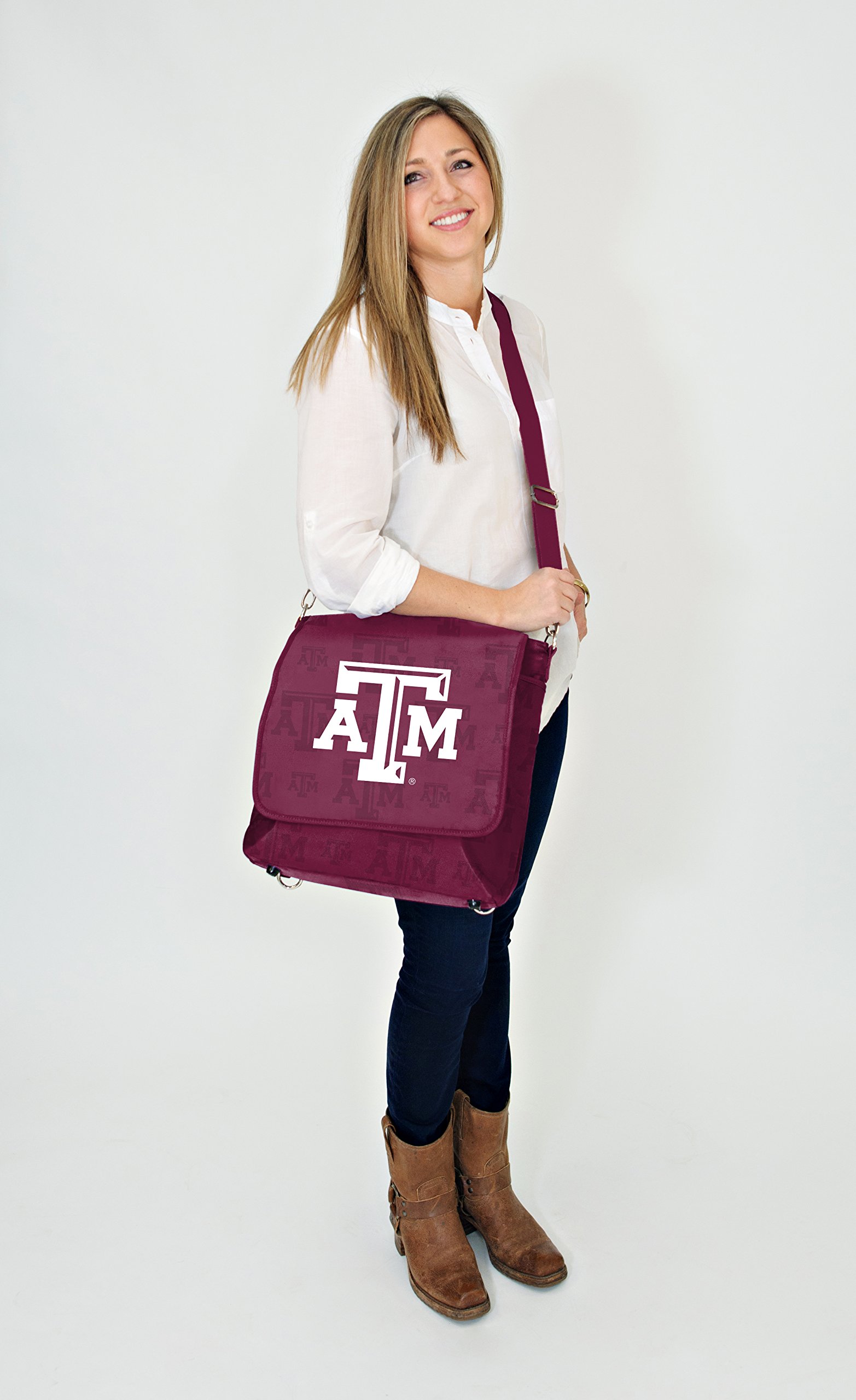 Texas A&M NCAA College Diaper Messenger Bag - Stylish & Functional Diaper Bag for Parents, Perfect for Campus Visits, Game Days & Family Outings