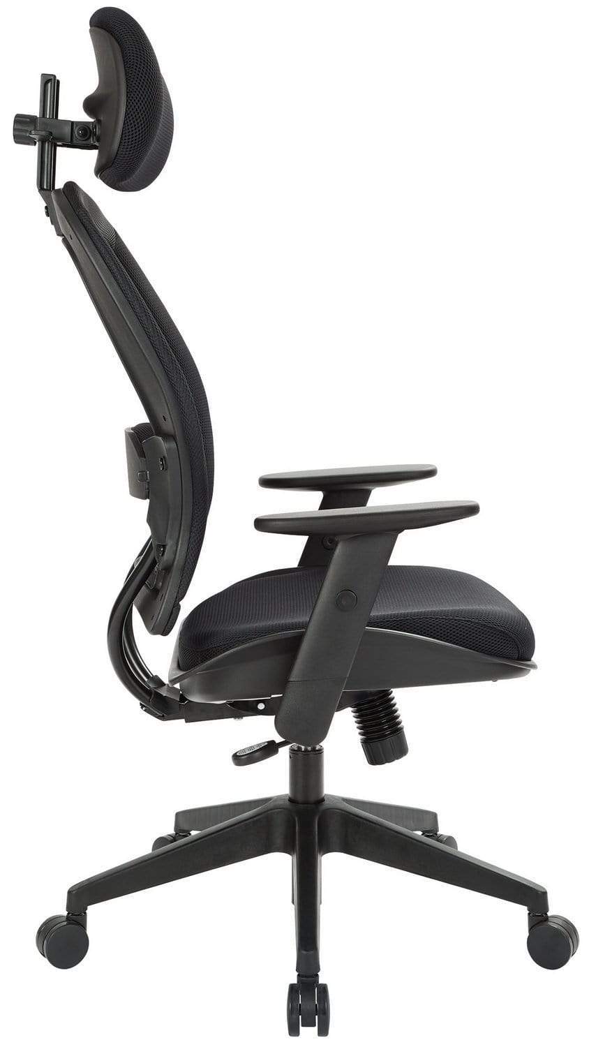 Ergonomic Mesh Office Chair with Adjustable Headrest & Lumbar Support - Breathable Air Grid Design for Home & Office Workspaces - Perfect for Long Hours of Sitting, Gaming & Computer Work