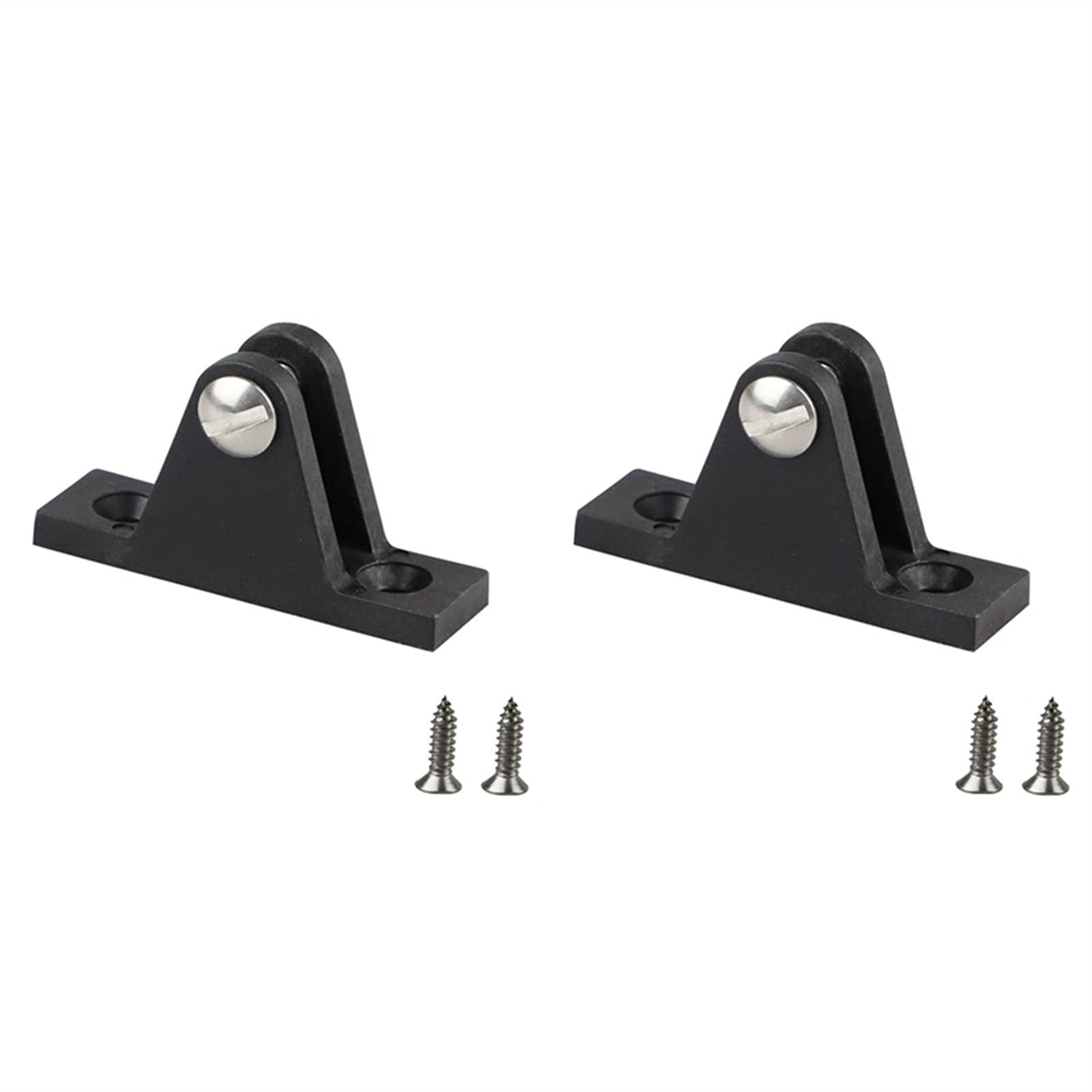 Durable Black Nylon Boat Bimini Hinges with Screws - Marine & Yacht Hardware for Deck Mounting