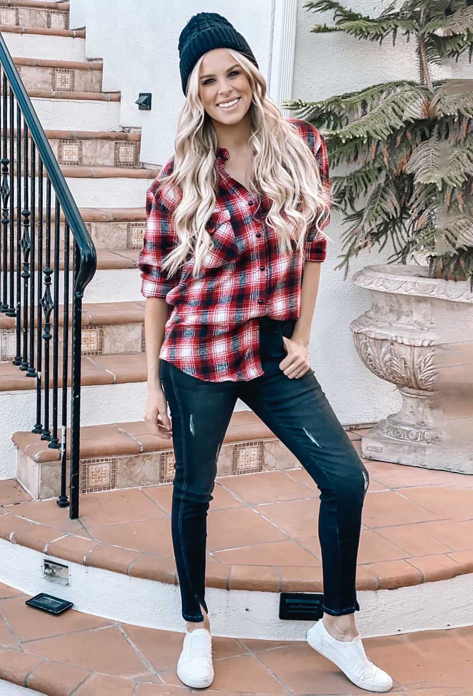 BTFBM Women's Plaid Flannel Shacket - Long Sleeve Button Down Casual Blouse for Fall & Spring | Loose Fit Tops for Work, Weekend & Outdoor Activities (2025 Fashion)