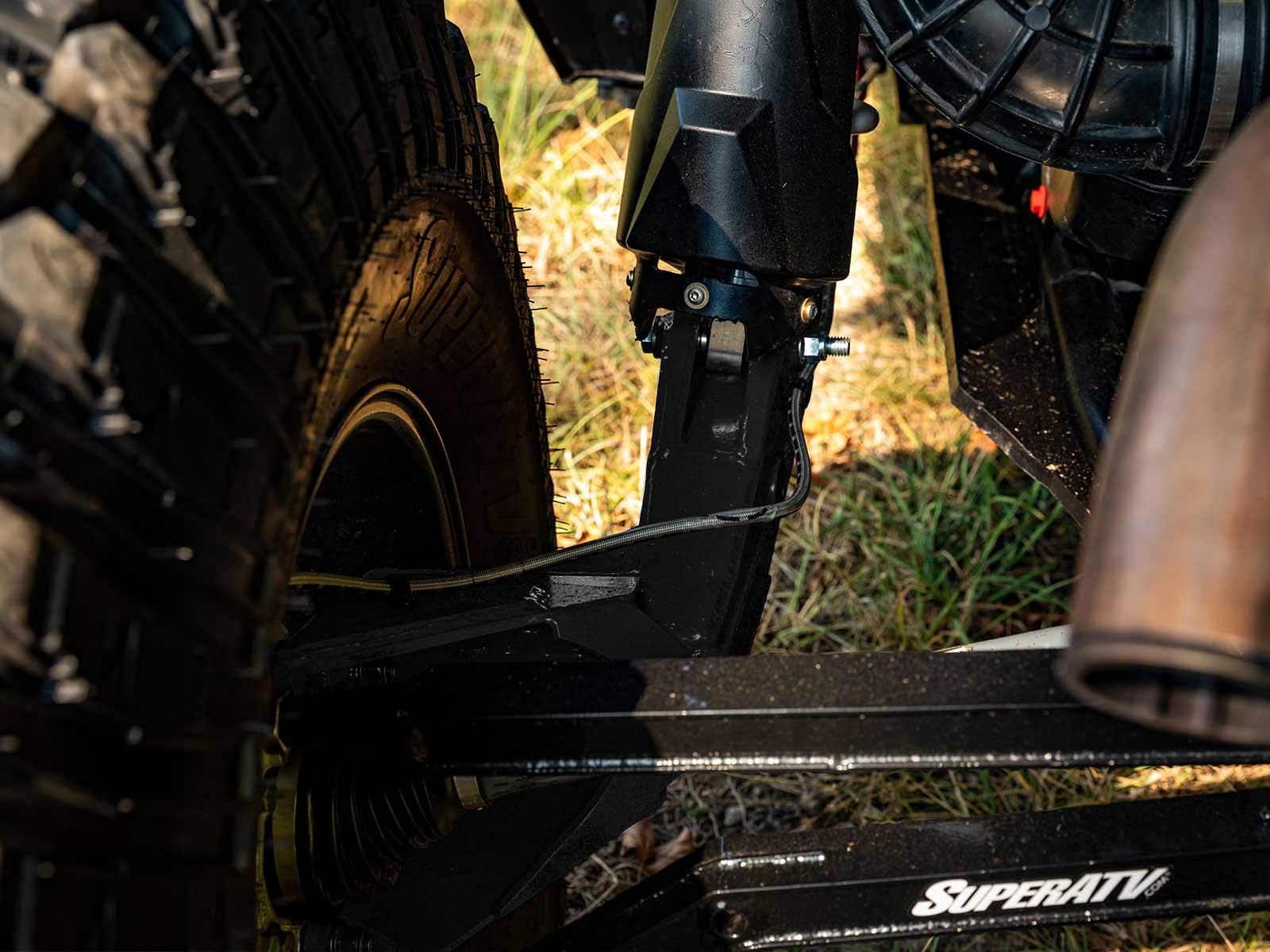 SuperATV High Clearance Rear Trailing Arms for Polaris RZR RS1 (2018-2021) - Heavy Duty Off-Road Suspension Upgrade - Black - Perfect for Rock Crawling, Mudding & Trail Riding