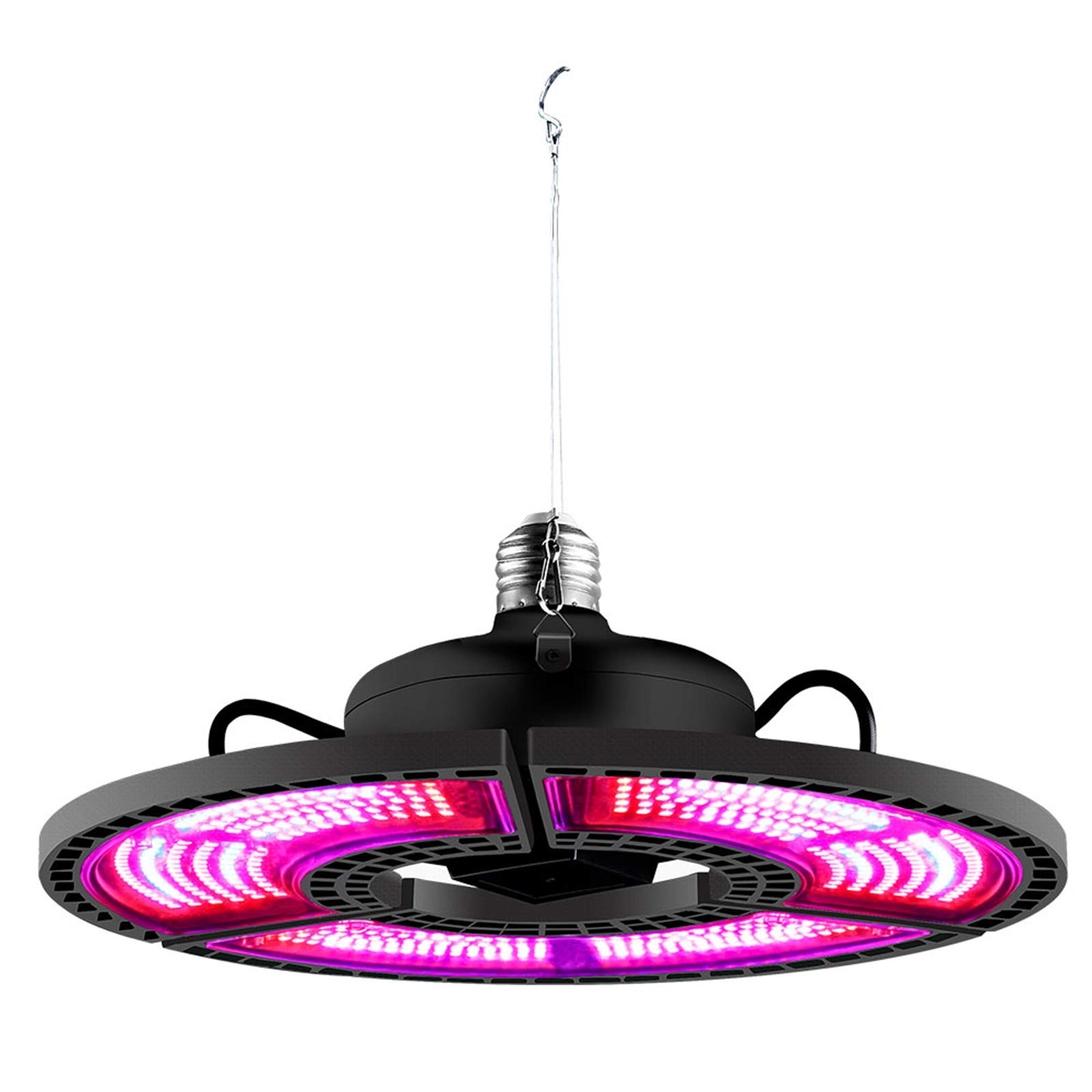 Foldable Full Spectrum LED Grow Light with 432 LEDs - E27 Waterproof Phyto Lamp for Indoor Plants, Greenhouse & Grow Box - Adjustable Rope Hanging Kit for Hydroponics, Seedlings & Home Gardening