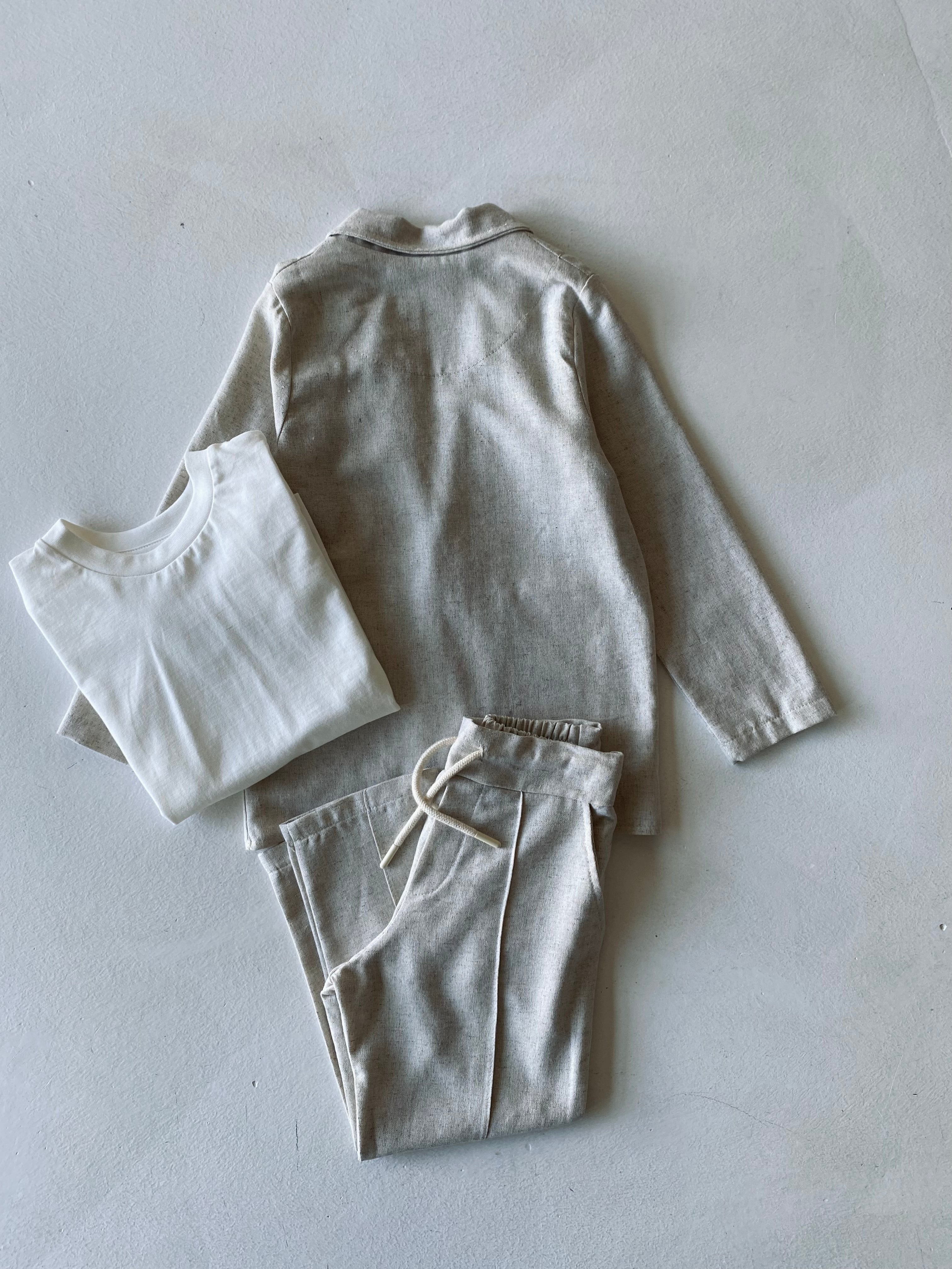 Natural Linen Kids Suit Set - Comfortable & Breathable Outfit for Boys & Girls - Perfect for Summer, Parties, and Special Occasions