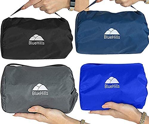 Premium Soft Ultra Compact Travel Blanket Set of 4 - Lightweight Airplane Blanket for Adults, Gray/Black/Navy/Royal Blue - Perfect for Flights, Camping, Road Trips & Office Use
