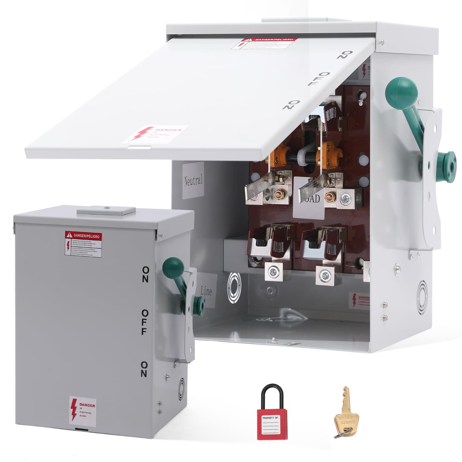 200 Amp Generator Transfer Switch - 48000W Heavy Duty Double-Throw Safety Switch, 120/240V Manual Transfer Panel for Home & Commercial Backup Power During Outages