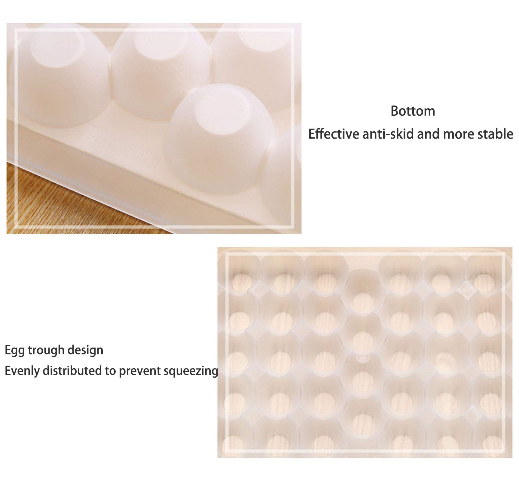 34 Grid Large Capacity Egg Storage Box - 2 Pack Egg Holder Tray for Refrigerator, Fresh Food Container & Organizer - Perfect for Kitchen, Pantry, and Refrigerator Organization