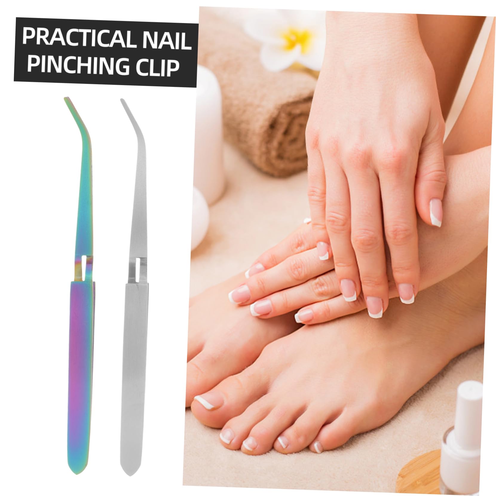 Beavorty 2Pcs Stainless Steel Nail Shaping Clips for Gel Manicure & Nail Art - Professional Nail Extension Tweezers, Pinching Tools for DIY & Salon Use - Perfect for Acrylic, Gel, and Press-On Nails